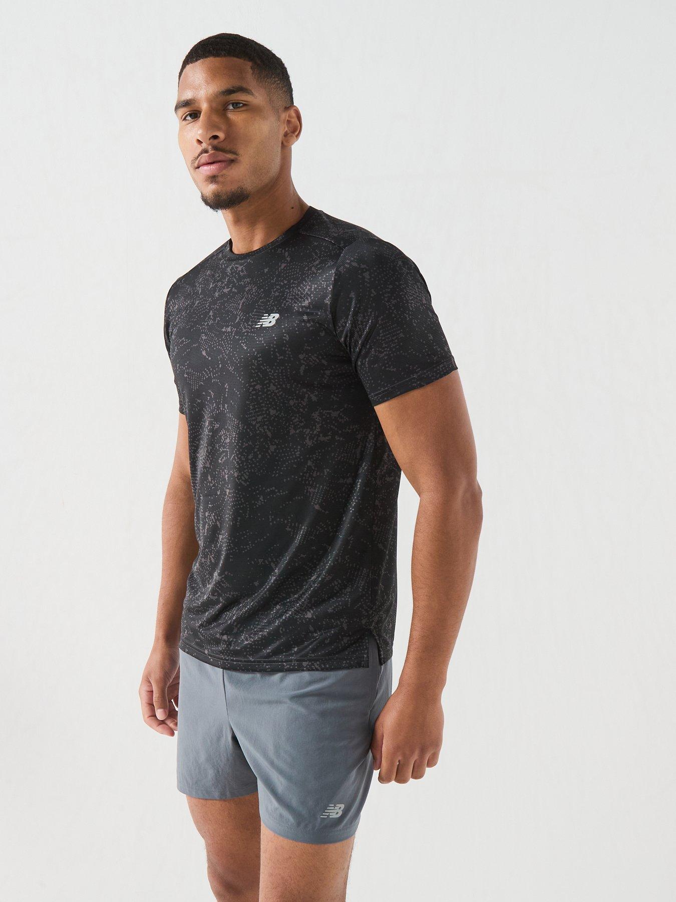 Image 6 of 6 of New Balance Mens Running Essential Printed T-Shirt - Grey