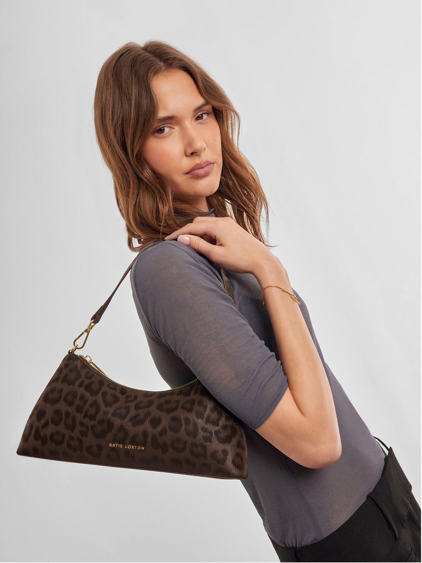 Katie Loxton Miley Small Shoulder Bag - Chocolate Leopard