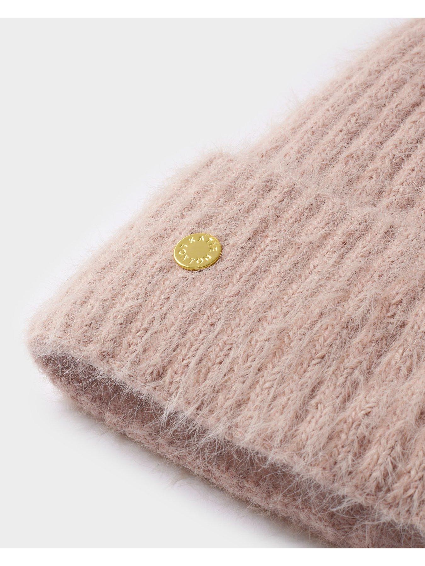 Image 4 of 6 of Katie Loxton Gift Boxed Hat And Mitten Set - Blush Pink