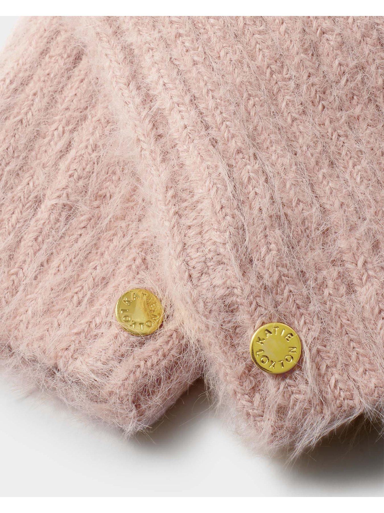 Image 5 of 6 of Katie Loxton Gift Boxed Hat And Mitten Set - Blush Pink