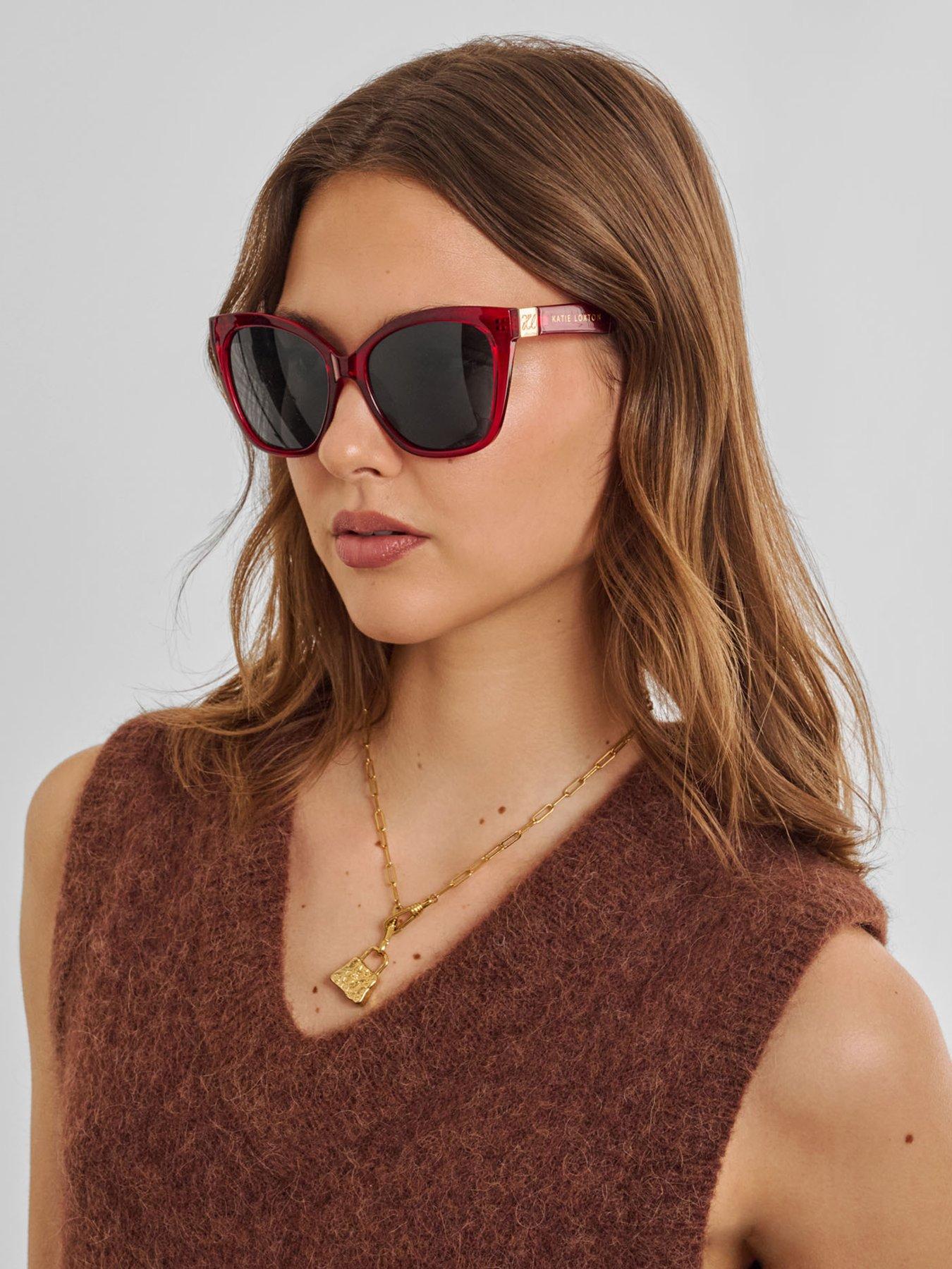 Image 1 of 6 of Katie Loxton Mykonos Sunglasses - Transparent Dark Cherry