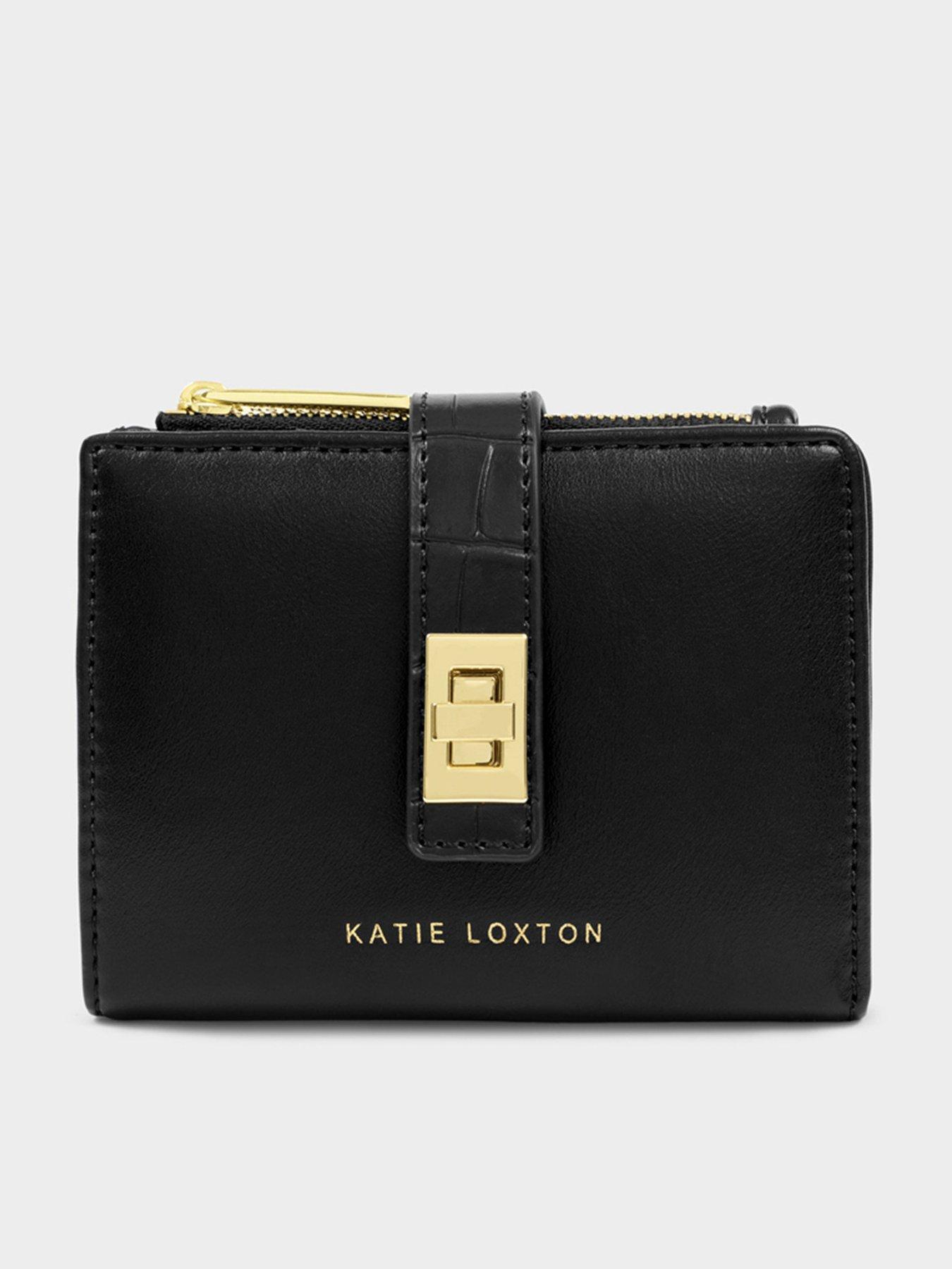 Katie Loxton Orin Twist  &  Lock Purse - Black Croc