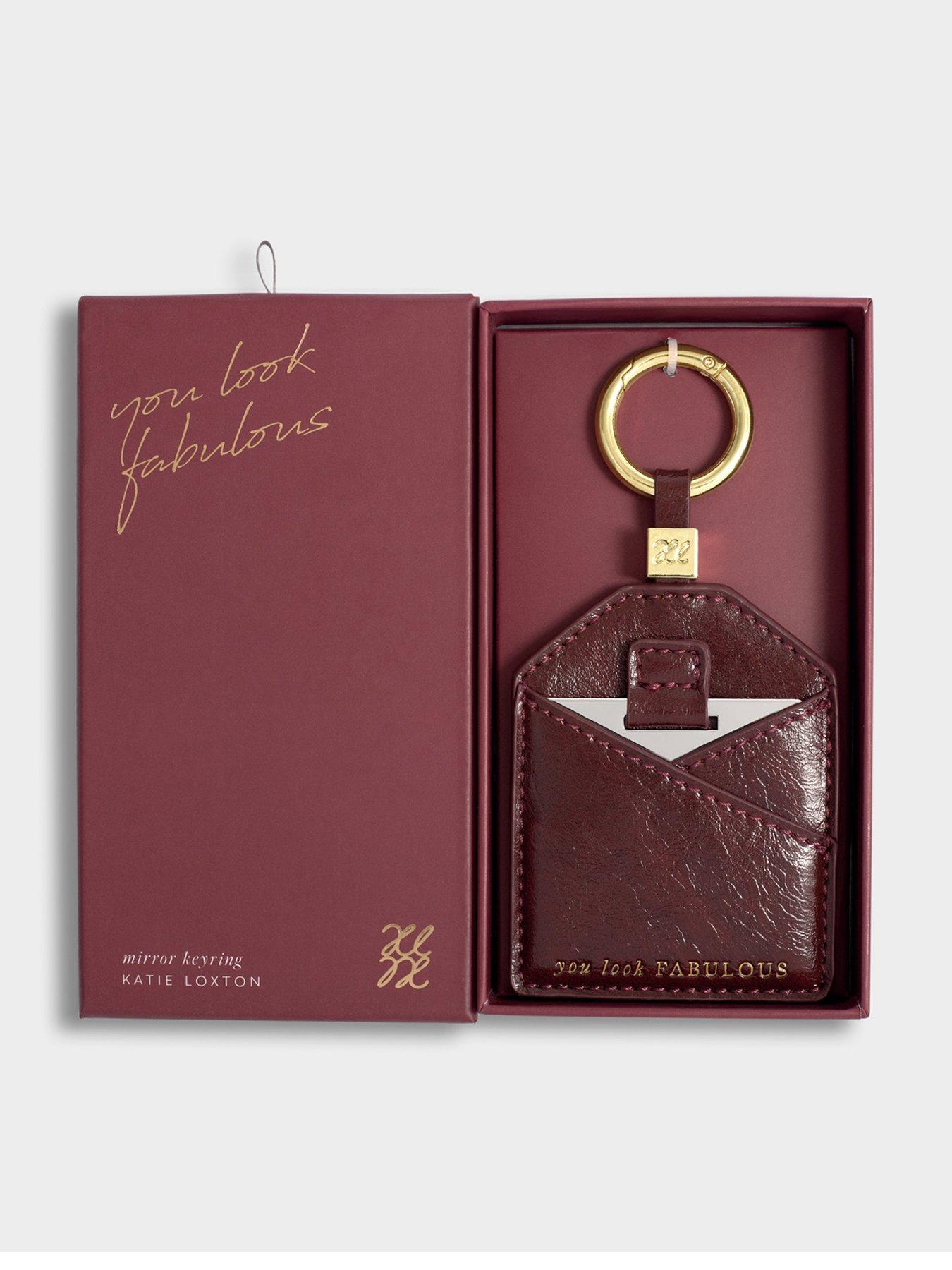 Katie Loxton Boxed 'you Look Fabulous' Mirror - Cherry Patent Crackle