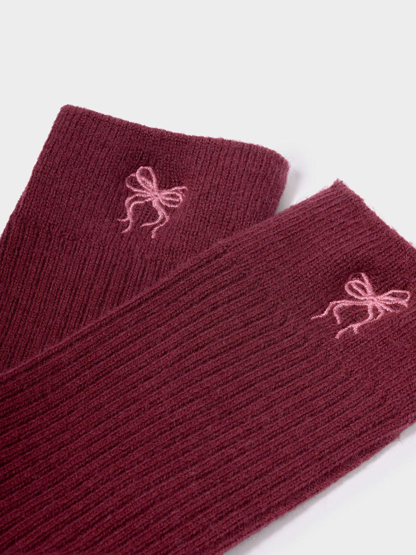 Image 3 of 5 of Katie Loxton Gift Boxed Ribbed 'bow' Socks - Cherry