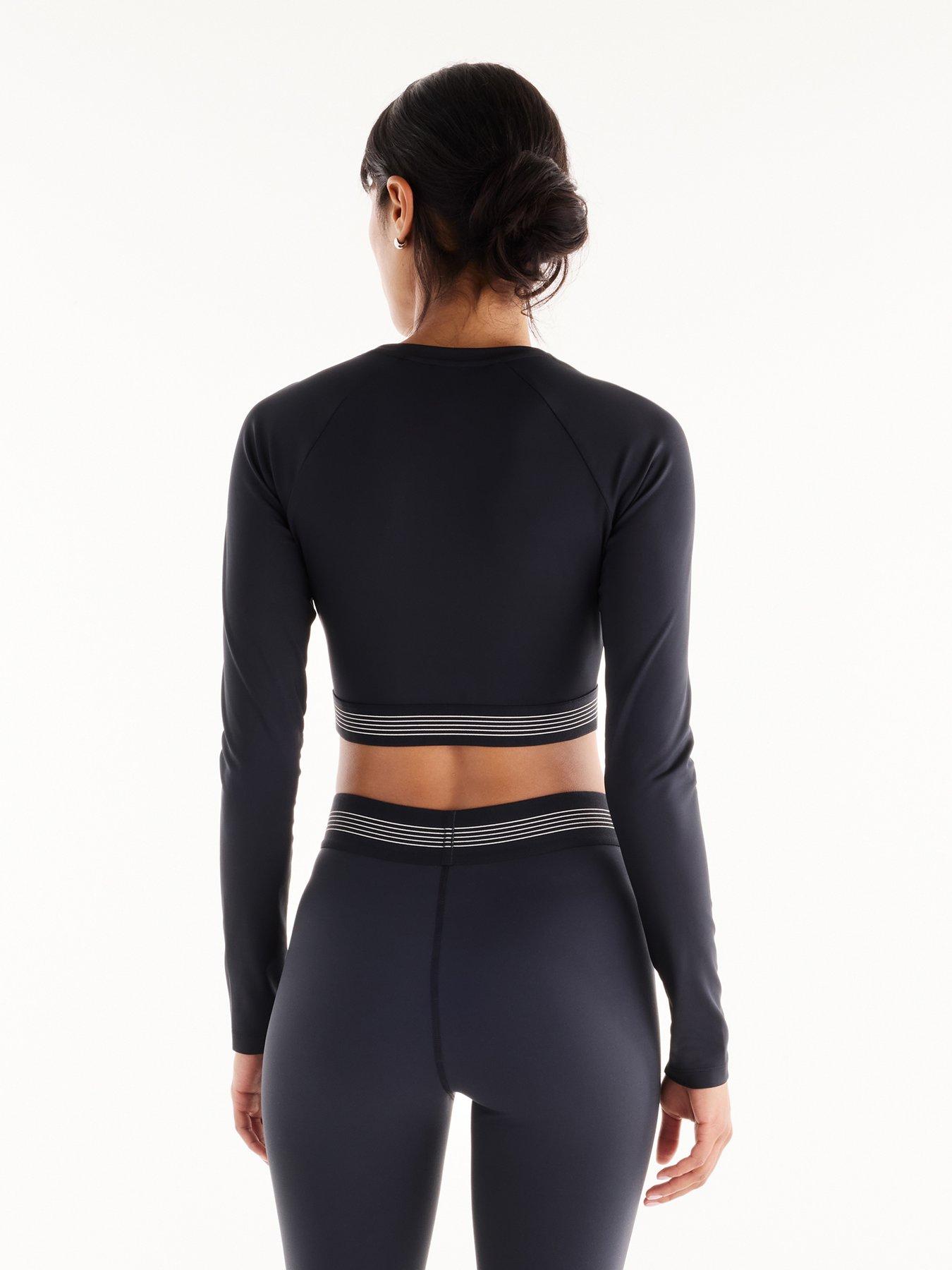 Image 2 of 5 of New Balance Womens Training AC NB DRY Cropped Raglan T-Shirt - Black