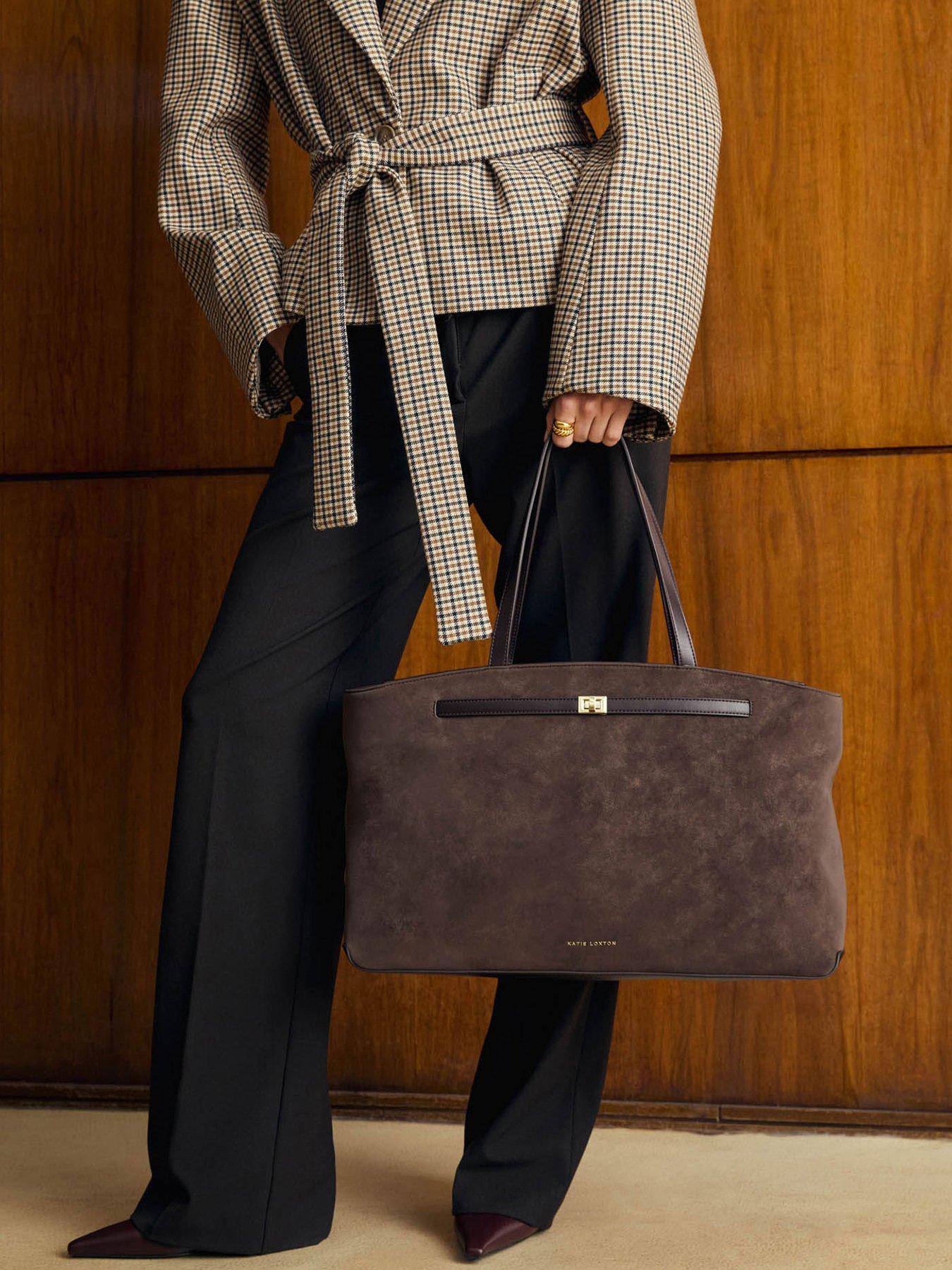 Katie Loxton Orin Tote Bag - Bitter Chocolate Suedette / Bitter Chocolate