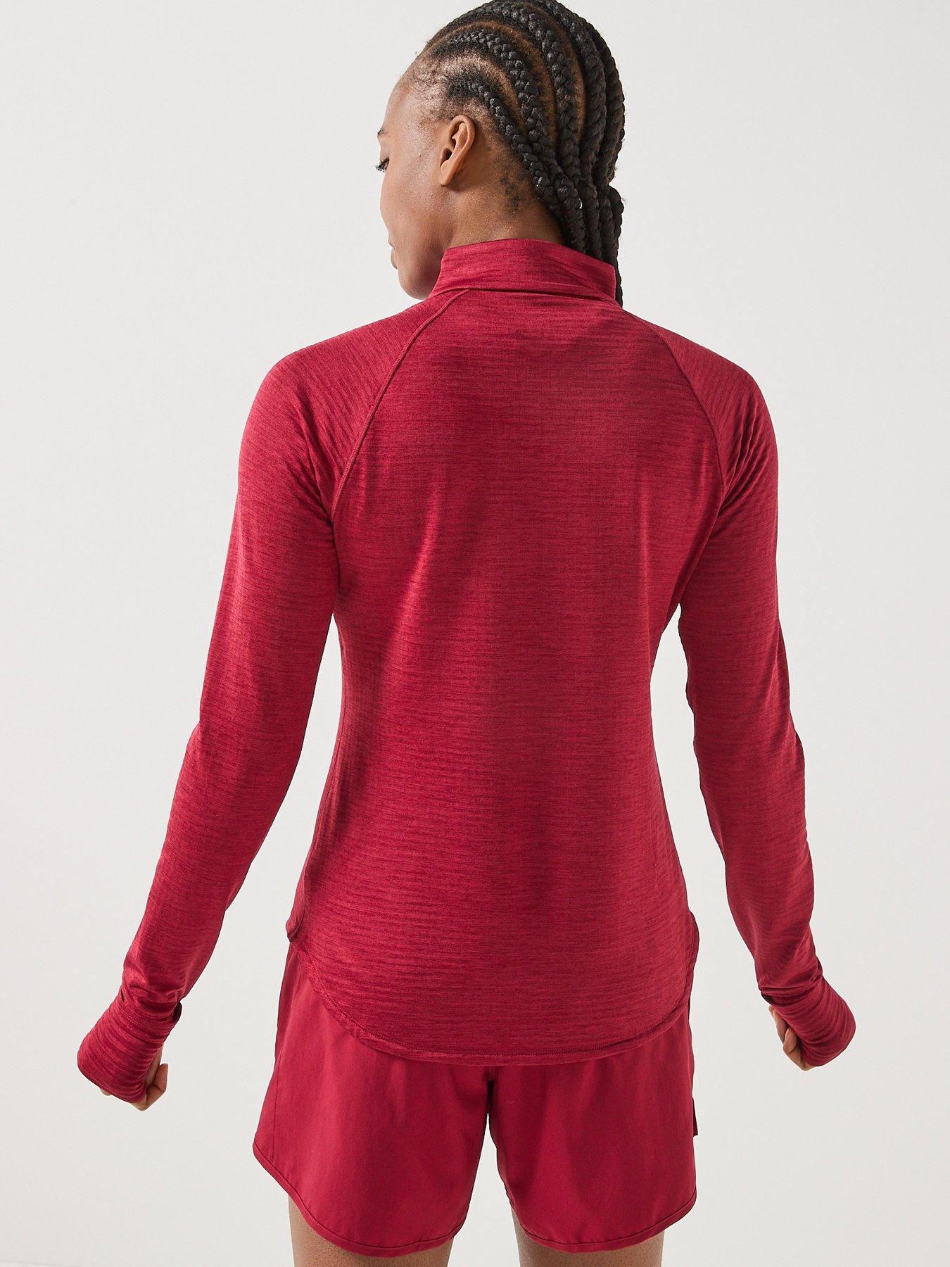 Image 2 of 5 of New Balance Womens Running Athletics Heat Grid 1/2 Zip Top - Red