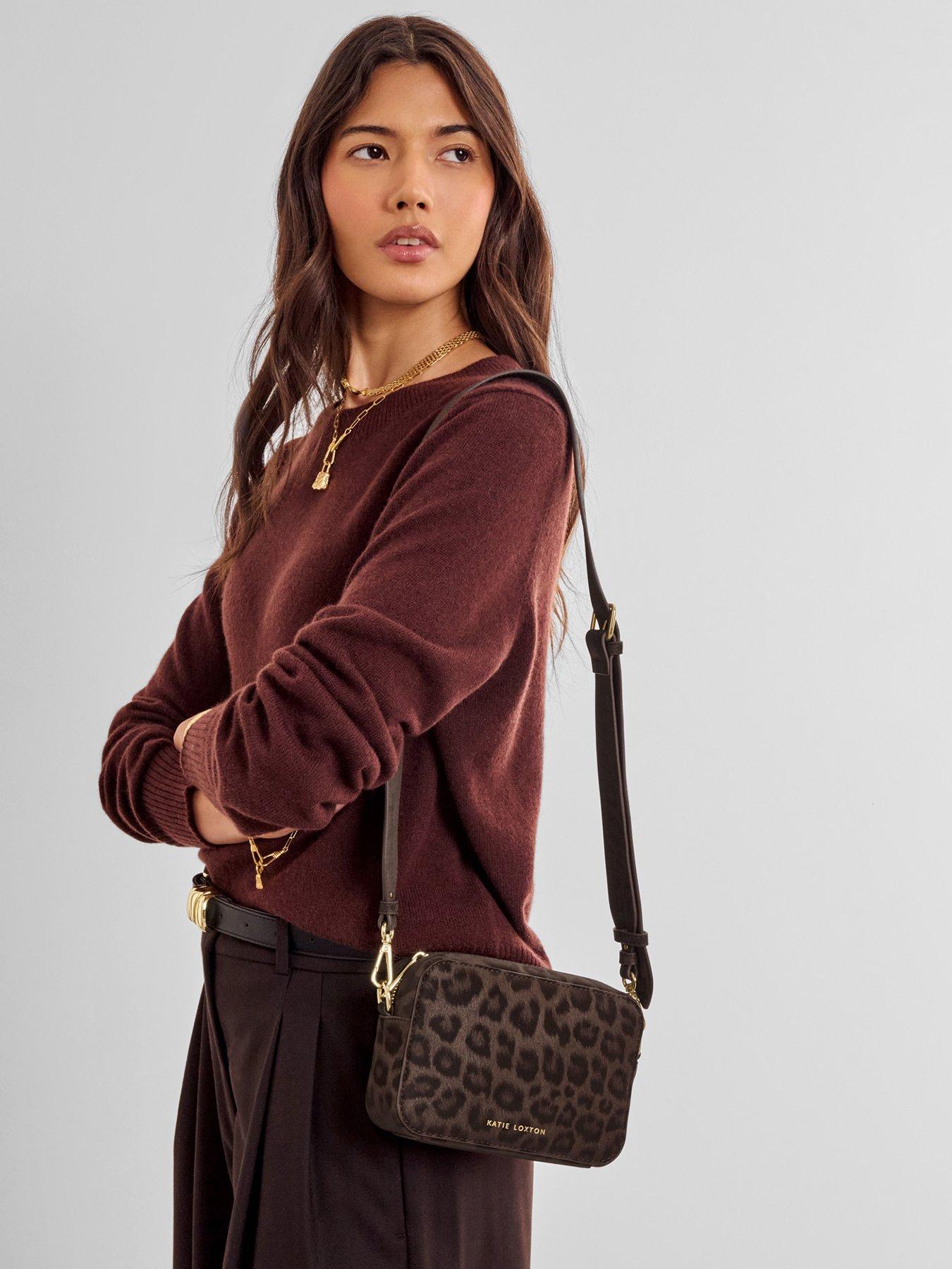 Katie Loxton Avery Small Crossbody Bag - Chocolate Leopard