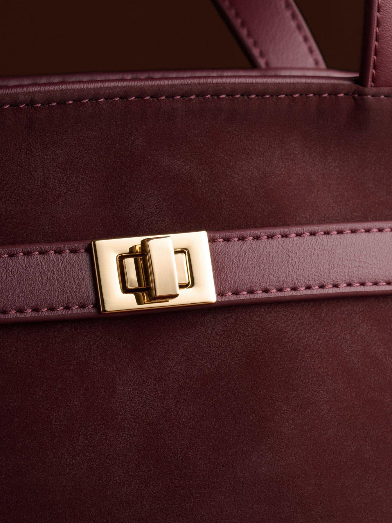 Image 5 of 7 of Katie Loxton Orin Tote Bag - Cherry Suedette / Cherry