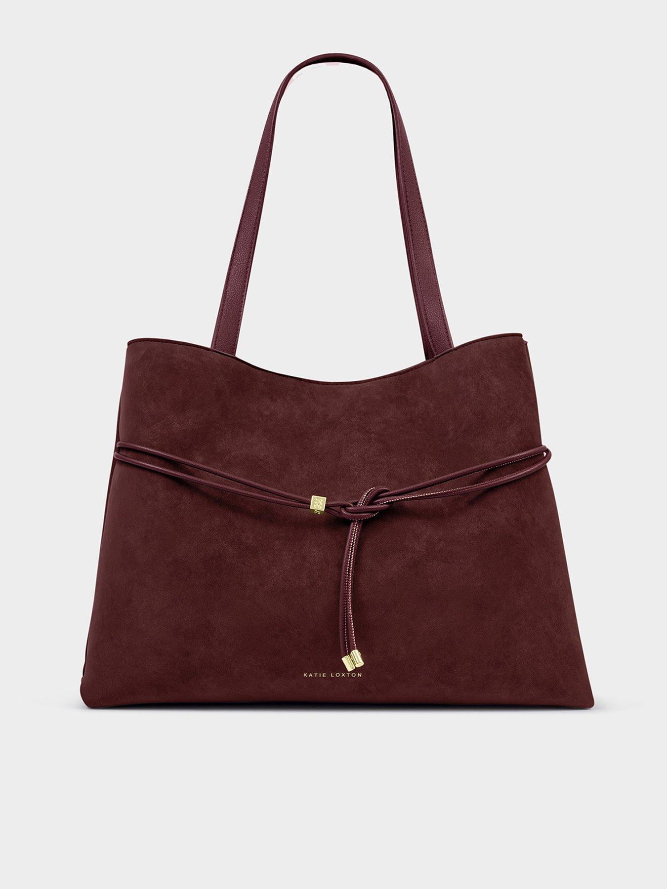 Image 2 of 7 of Katie Loxton Lori Tote Bag - Cherry Suedette