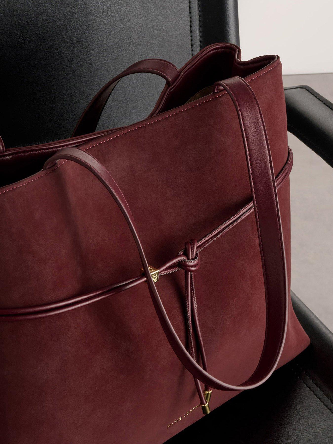 Image 6 of 7 of Katie Loxton Lori Tote Bag - Cherry Suedette