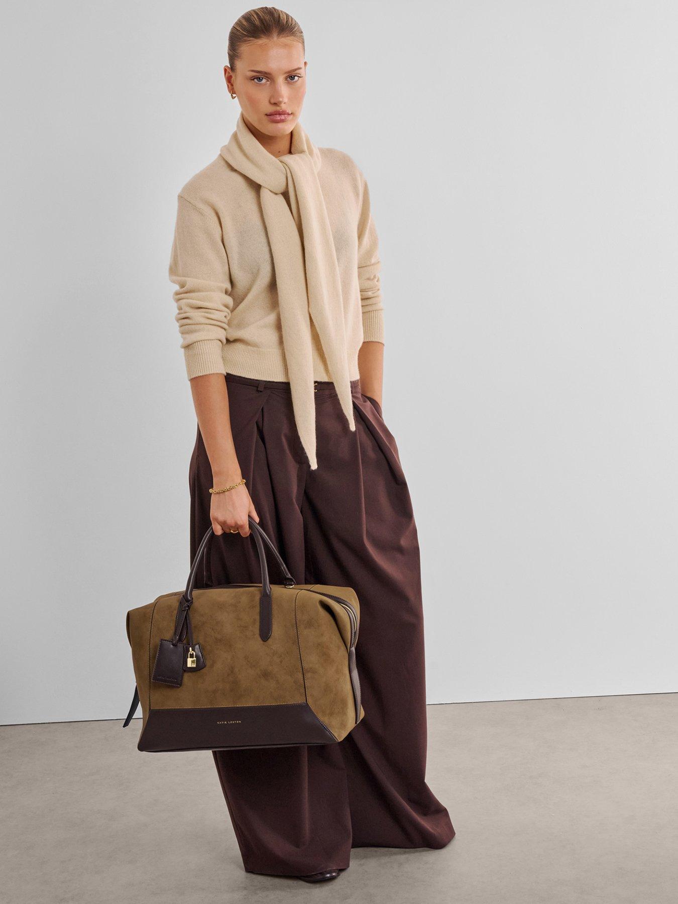 Katie Loxton Charlbury Cabin Bag - Caramel Suedette / Bitter Chocolate