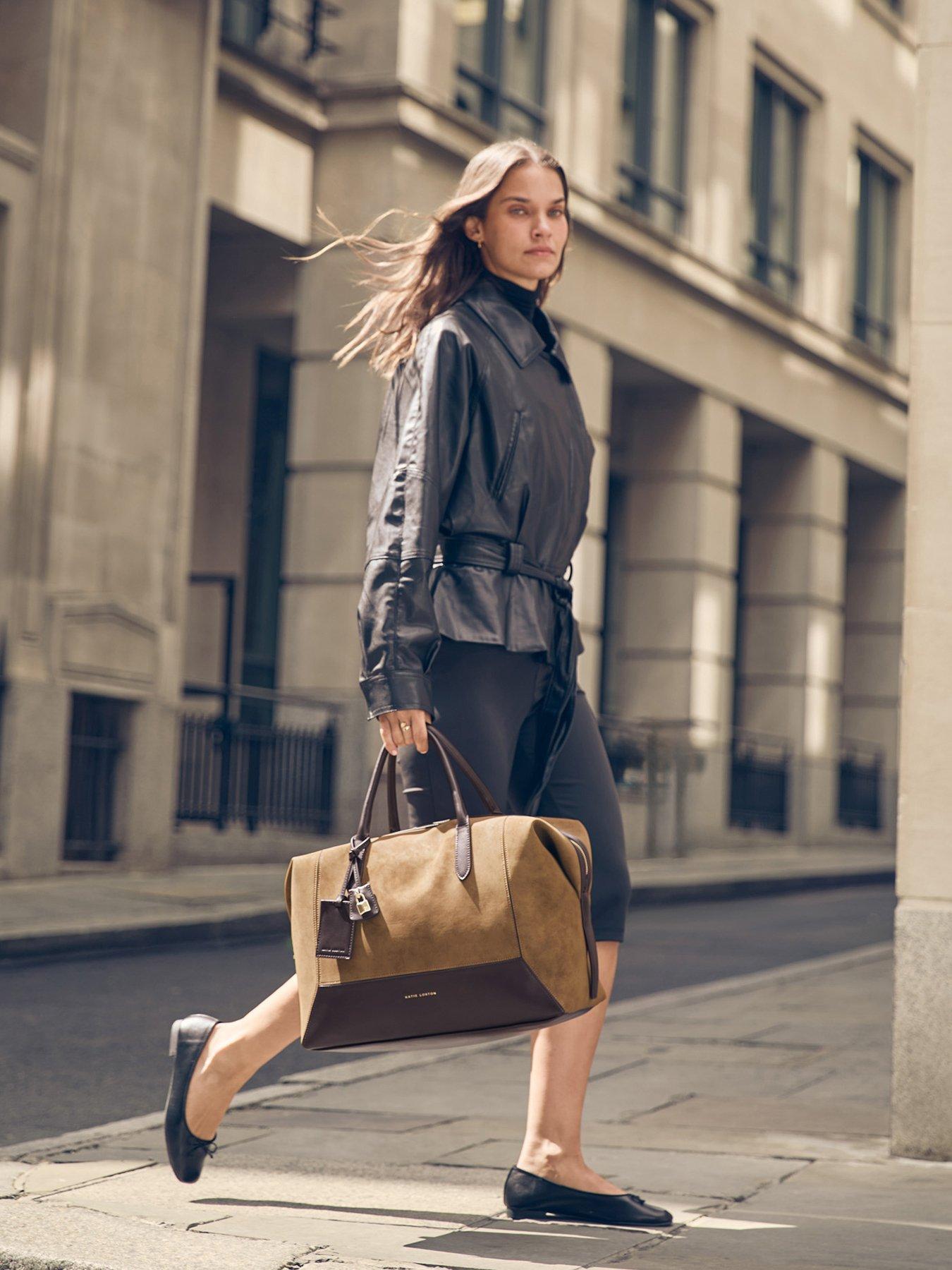 Image 1 of 7 of Katie Loxton Charlbury Cabin Bag - Caramel Suedette / Bitter Chocolate