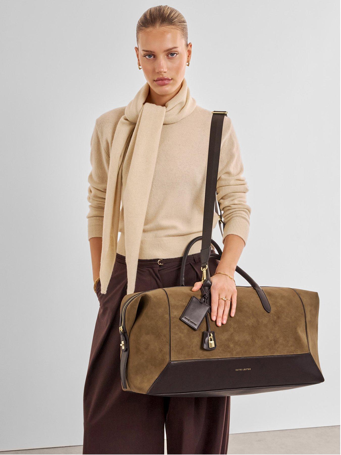 Katie Loxton Charlbury Weekend Bag - Caramel Suedette / Bitter Chocolate