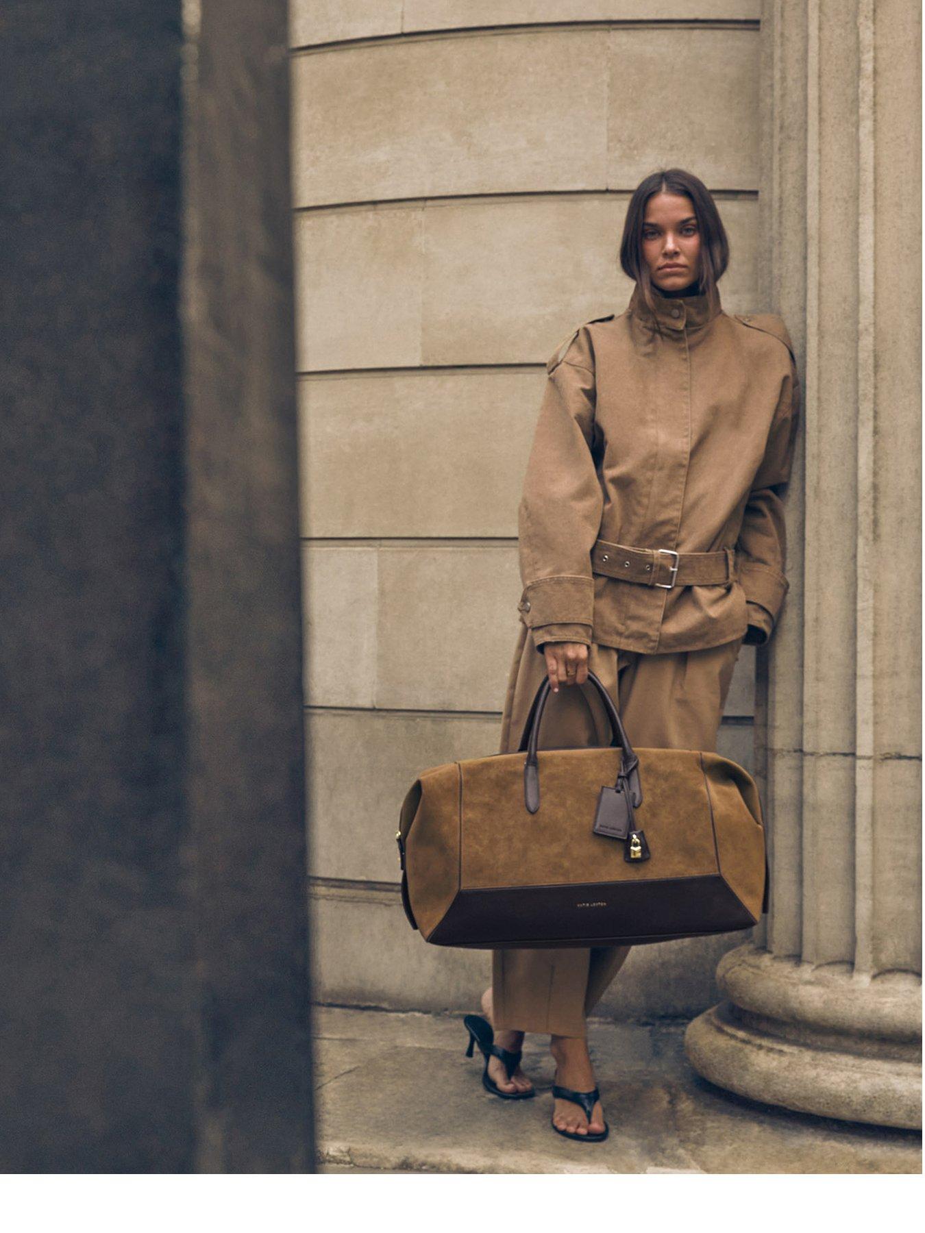 Katie Loxton Charlbury Weekend Bag - Caramel Suedette / Bitter Chocolate