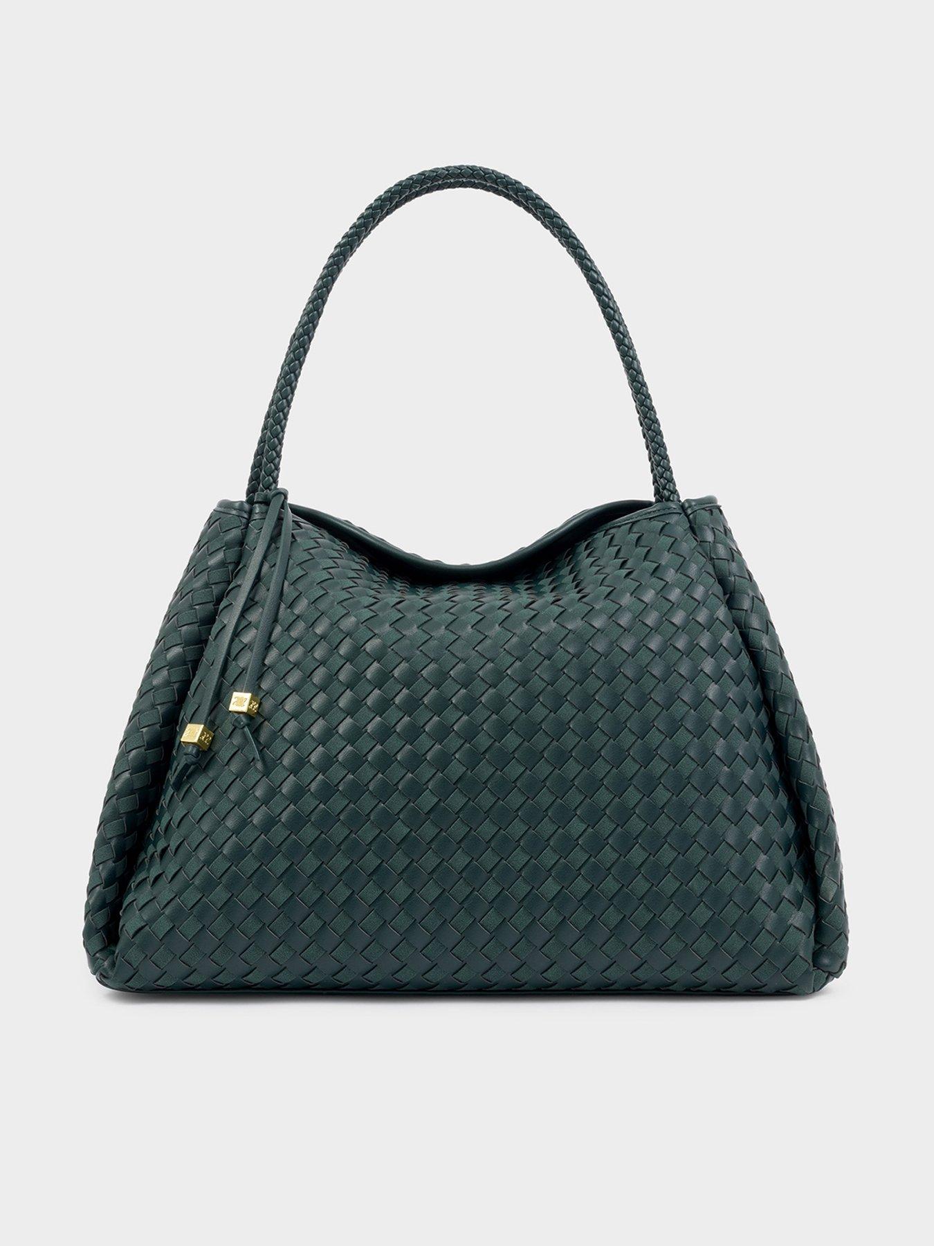 Image 2 of 6 of Katie Loxton Nova Hand Woven Large Shoulder Bag - Deep Teal Mixed