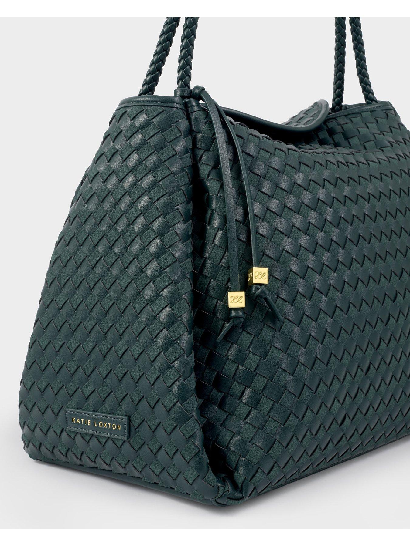 Image 4 of 6 of Katie Loxton Nova Hand Woven Large Shoulder Bag - Deep Teal Mixed