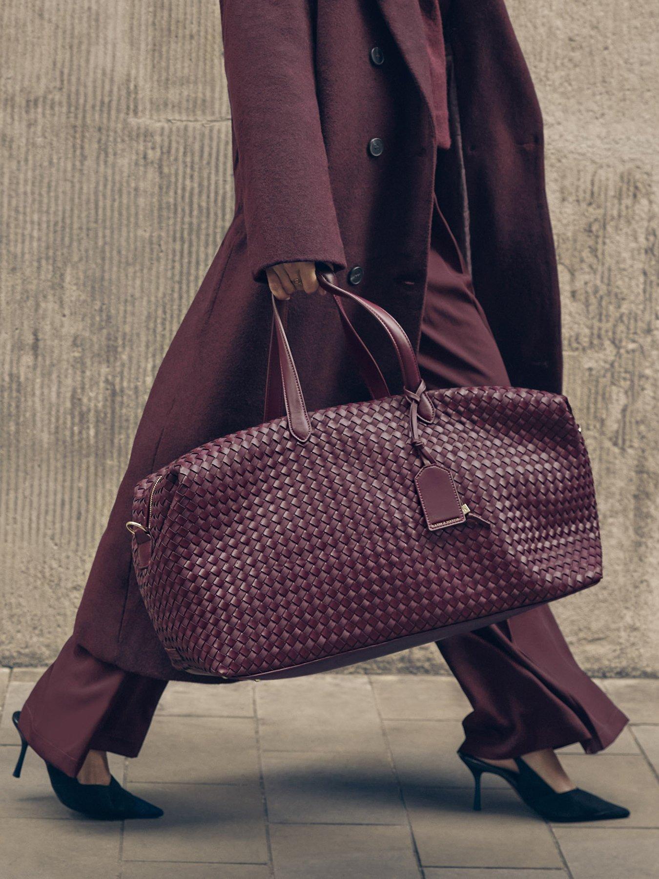 Image 1 of 7 of Katie Loxton Soho Hand Woven Weekend Bag - Cherry Mixed