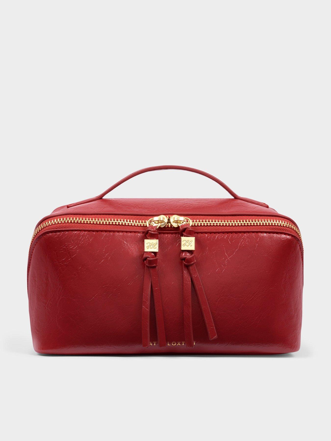 Katie Loxton Soho Medium Make Up / Wash Bag - Crimson Patent Crackle