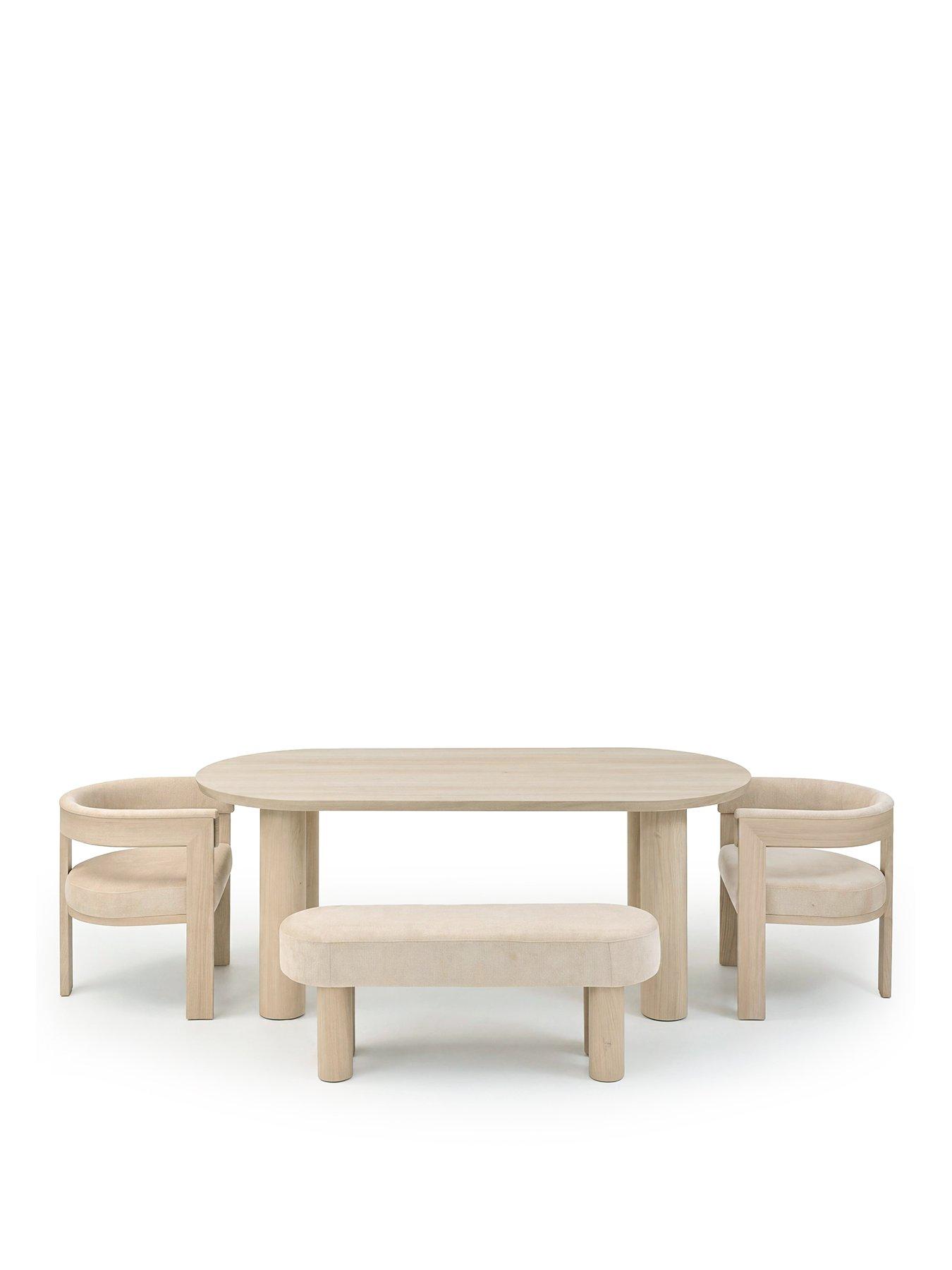 Image 2 of 7 of The Very Collection Arley 200cm Dining Table, Arley Dining Bench &amp; 2 Arley Chairs And 1 Upholstered Dining Bench - FSC&reg; Certified