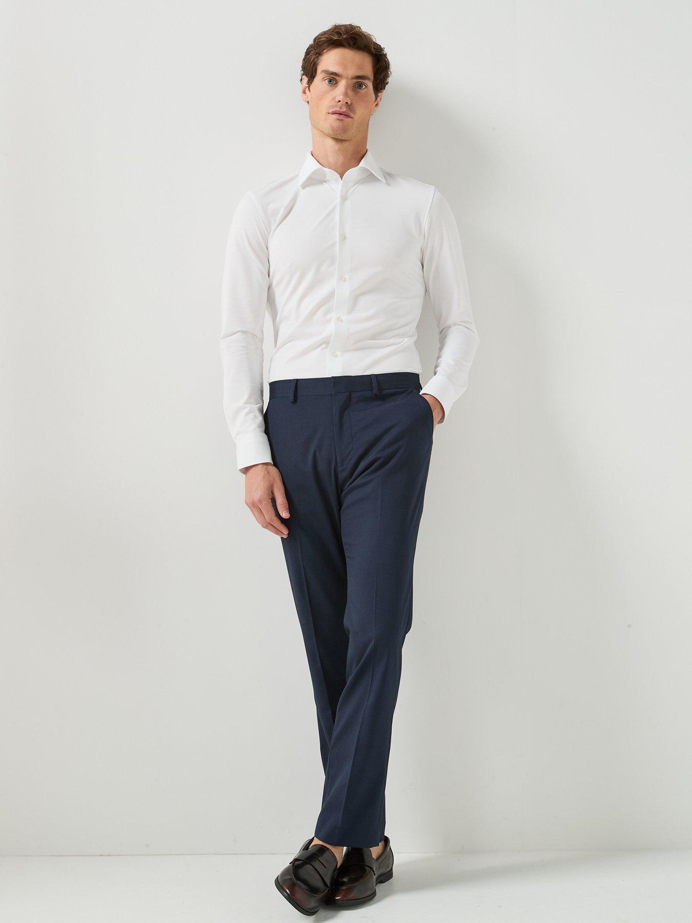 Image 3 of 6 of BOSS P-Hank-K-261 Performance Stretch Oxford Shirt - White