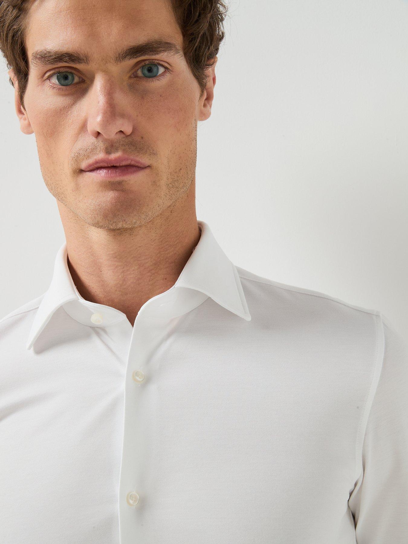 Image 5 of 6 of BOSS P-Hank-K-261 Performance Stretch Oxford Shirt - White