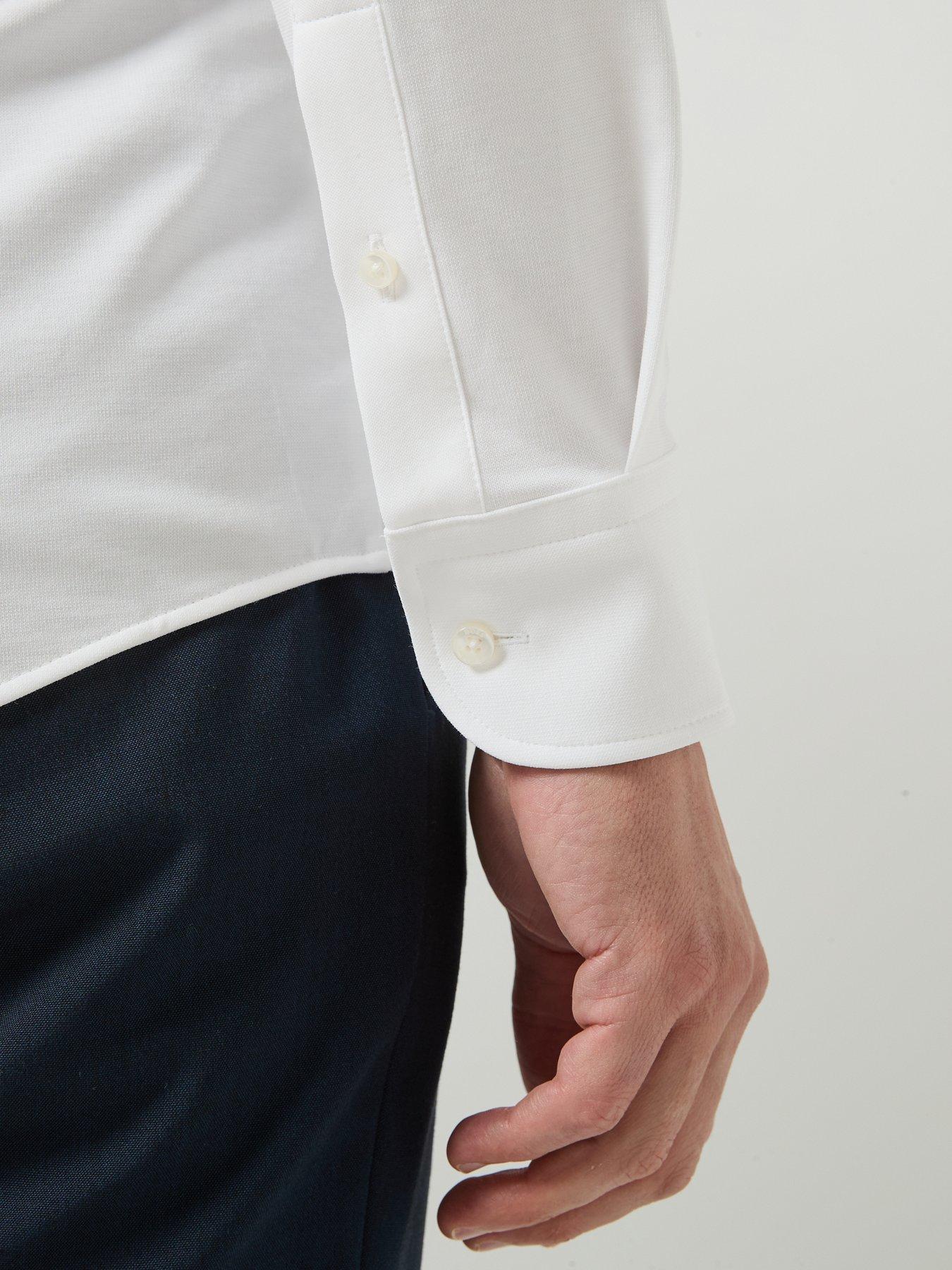 Image 6 of 6 of BOSS P-Hank-K-261 Performance Stretch Oxford Shirt - White