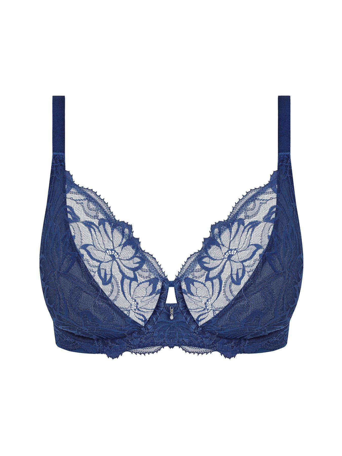 Image 4 of 4 of Wacoal Womens Abellia Underwired Lace Cup Bra - Navy
