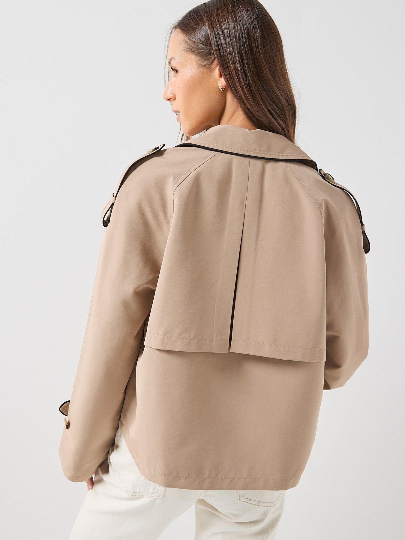 Image 2 of 5 of Vero Moda Vmluciachloe Short Trenchcoat - Beige