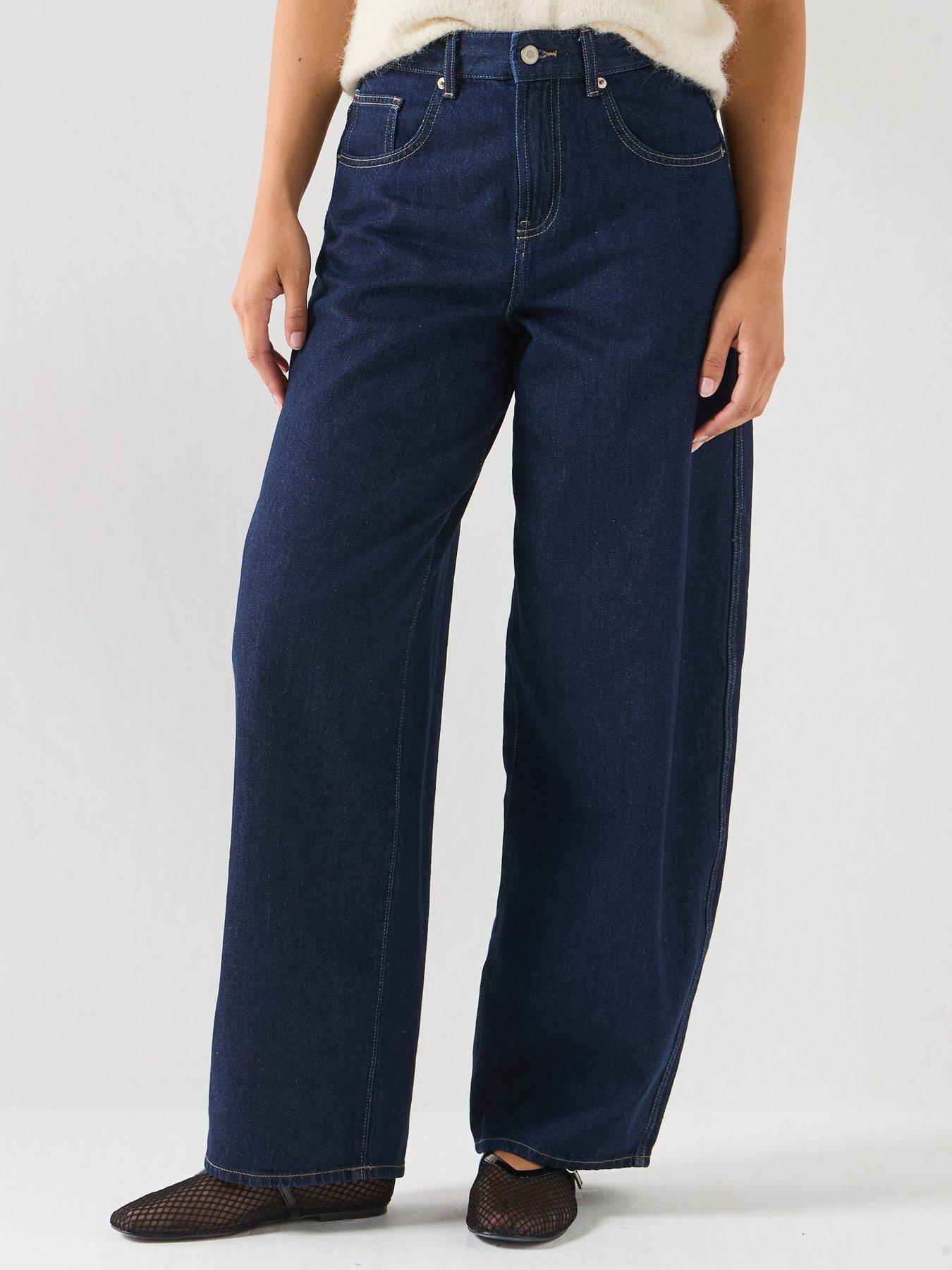 Image 1 of 6 of Only Rinse Wash High Waist Barrel Leg Jeans In 100% Cotton