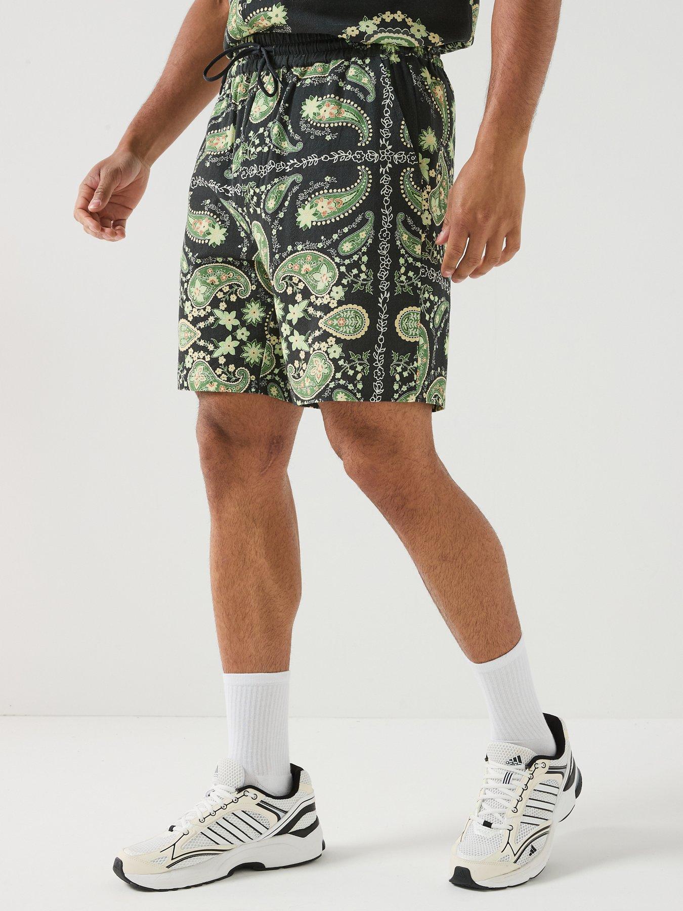 Image 1 of 6 of Les Deux Abstract Print Shorts - Black