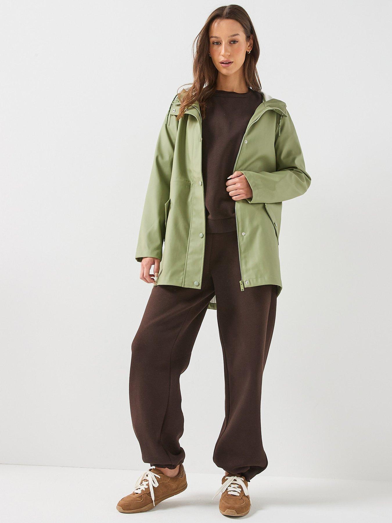 Vero Moda Women's Hooded Coat Jacket - Green