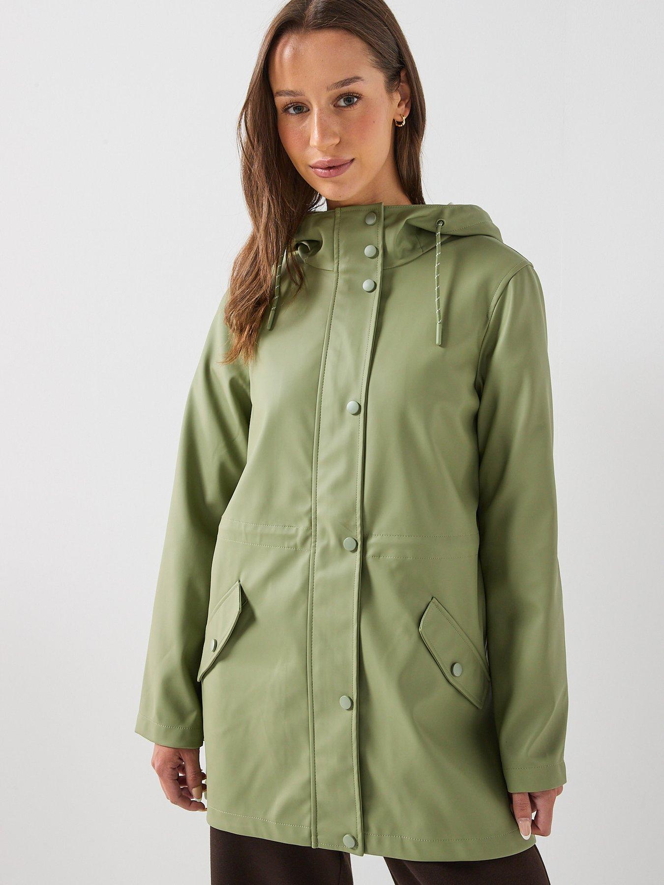 Image 4 of 5 of Vero Moda Women's Hooded Coat Jacket - Green