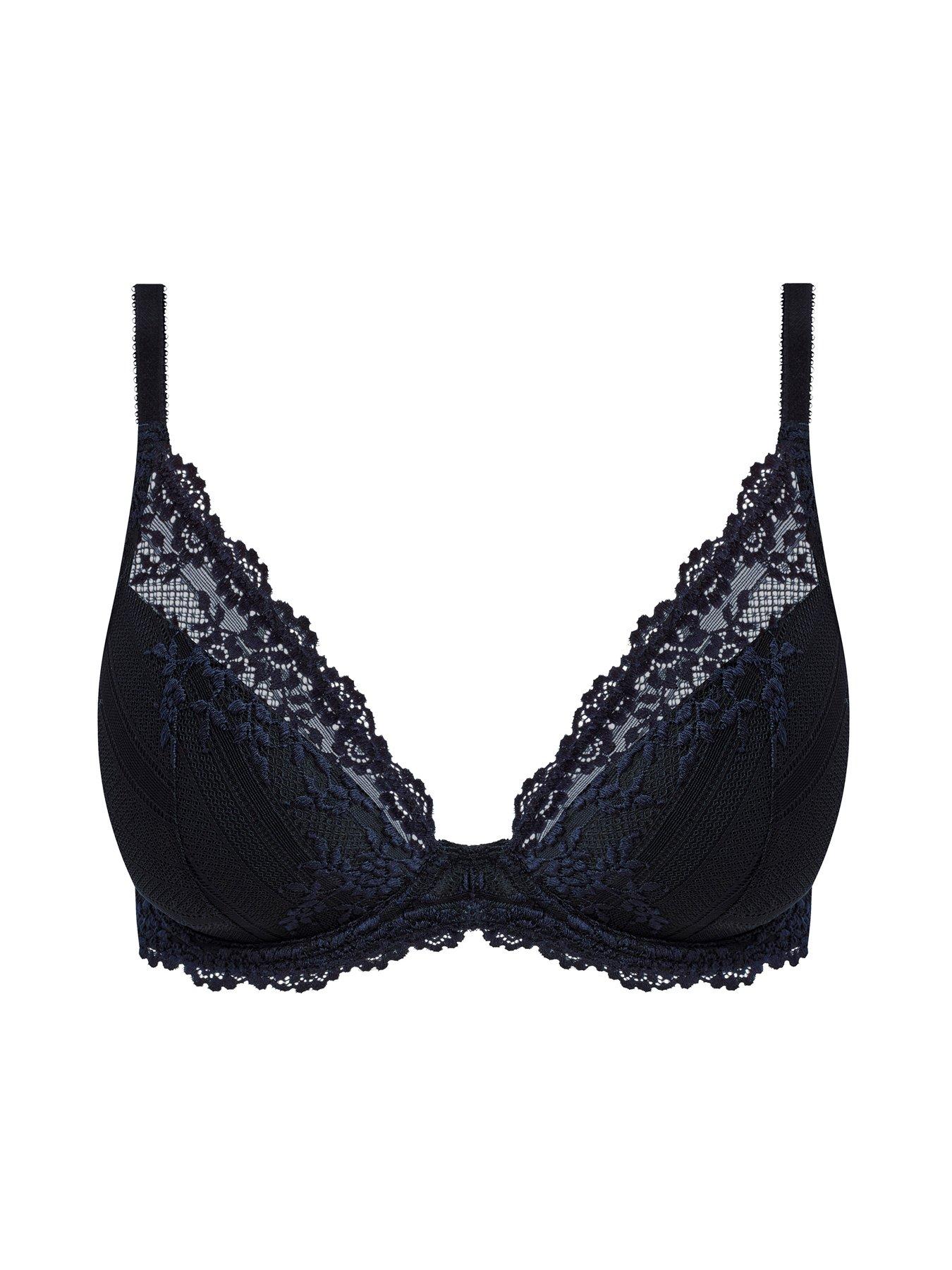 Image 5 of 5 of Wacoal Wacoal Embrace Lace Plunge Underwire Bra-black/night Sky