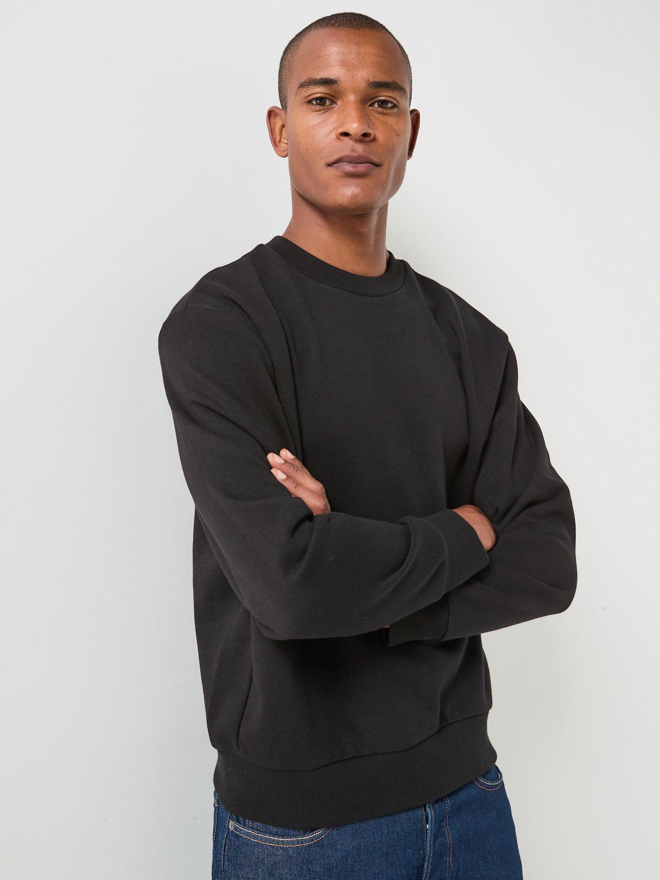 Image 6 of 6 of BOSS Crewneck Rubber Patch Logo Crew Sweater - Black