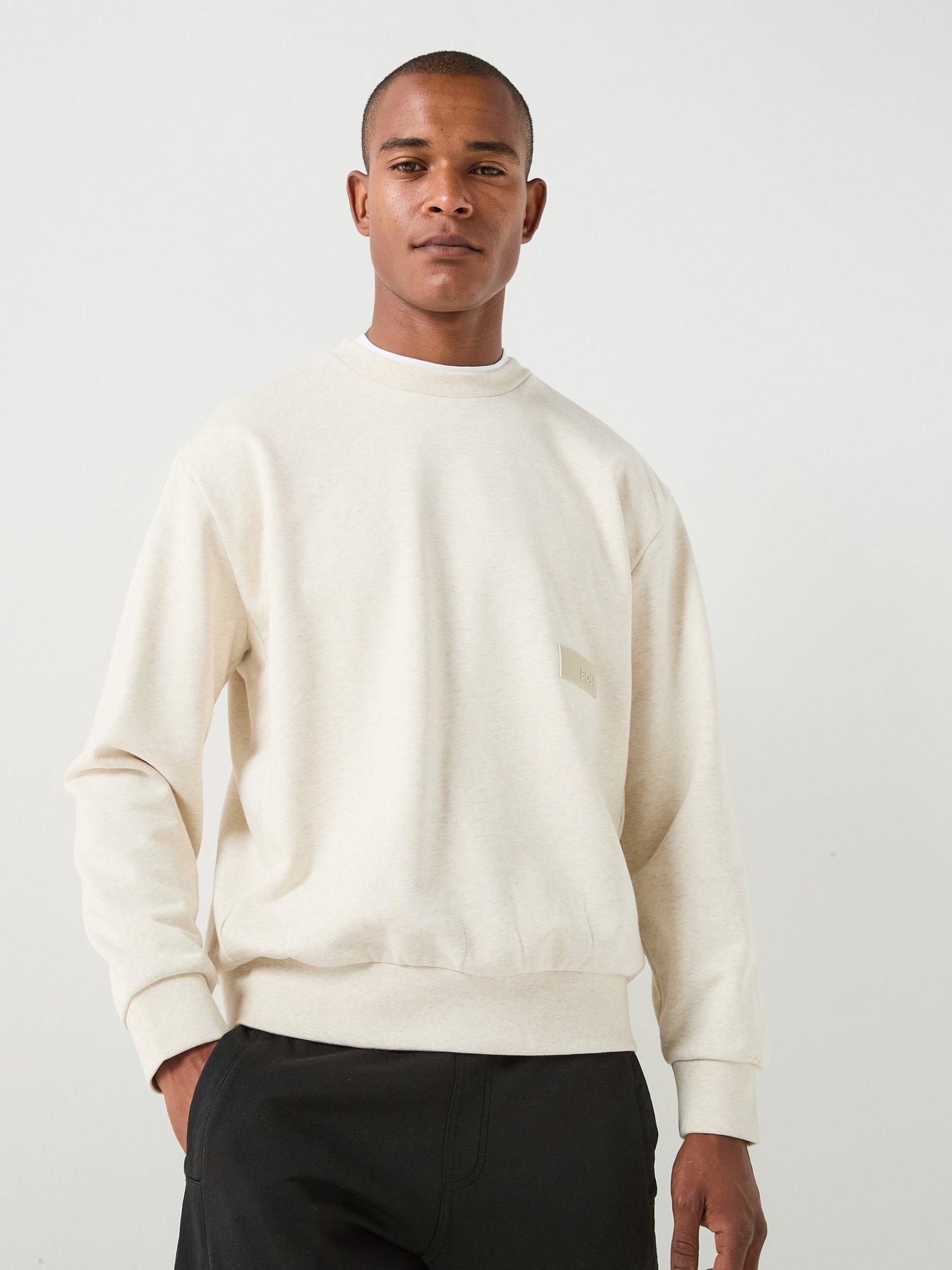 BOSS Boss Crewneck Rubber Pacth Logo Crew Sweat - Off White