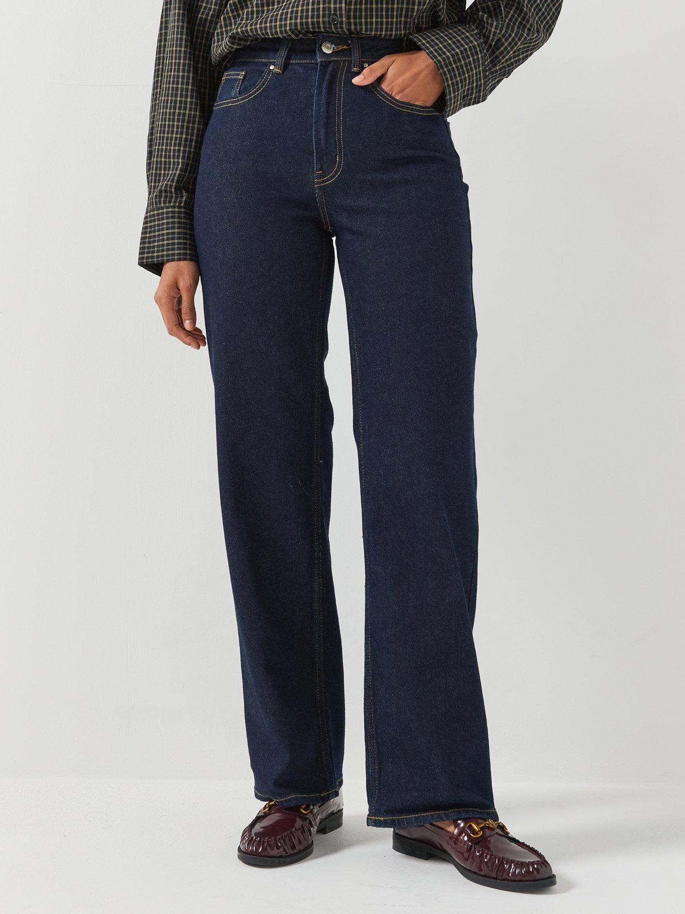 Image 1 of 6 of Only Womens High Waist Wide Leg Comfort Stretch Jeans - Blue