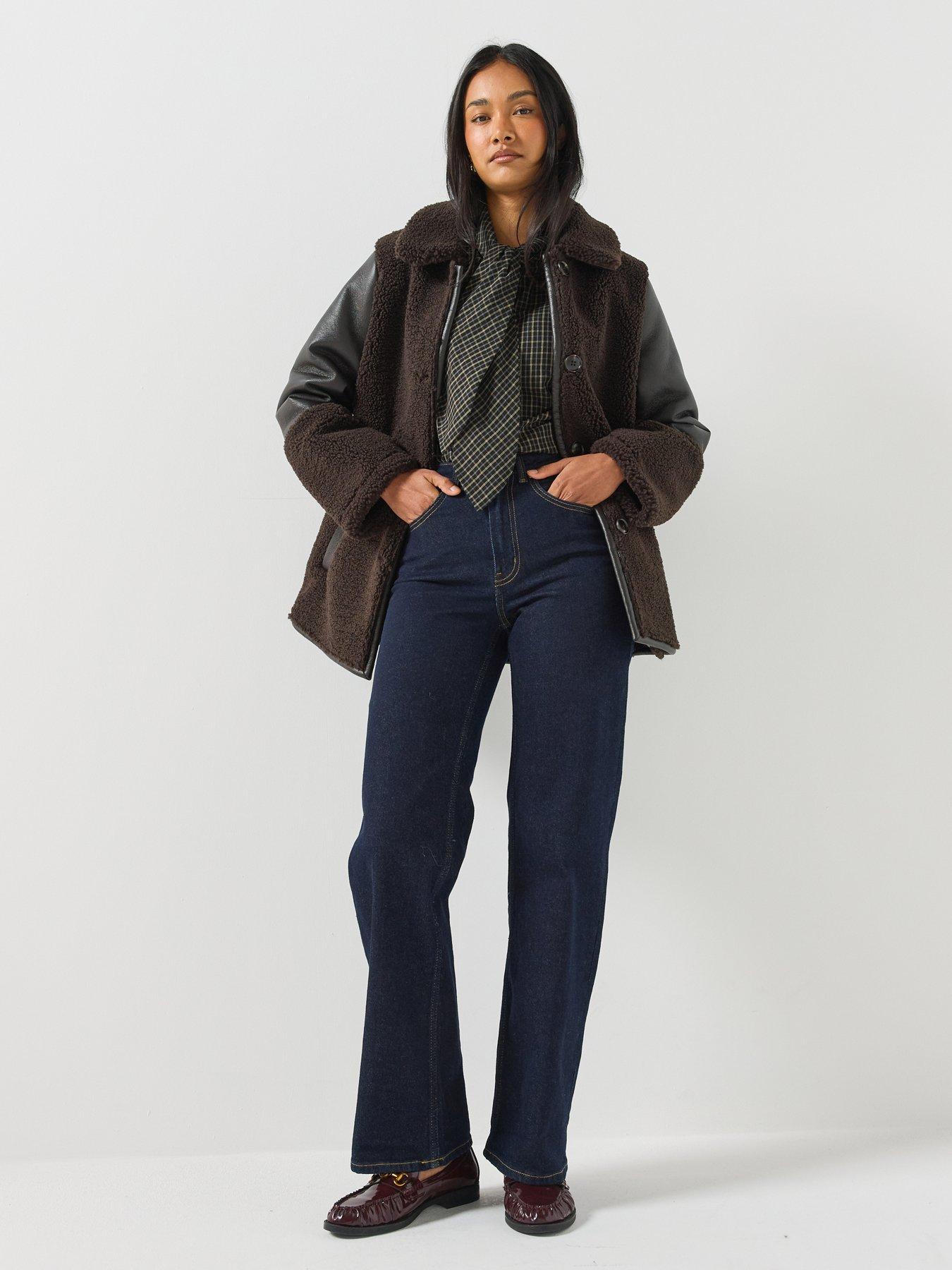 Image 3 of 6 of Only Womens High Waist Wide Leg Comfort Stretch Jeans - Blue