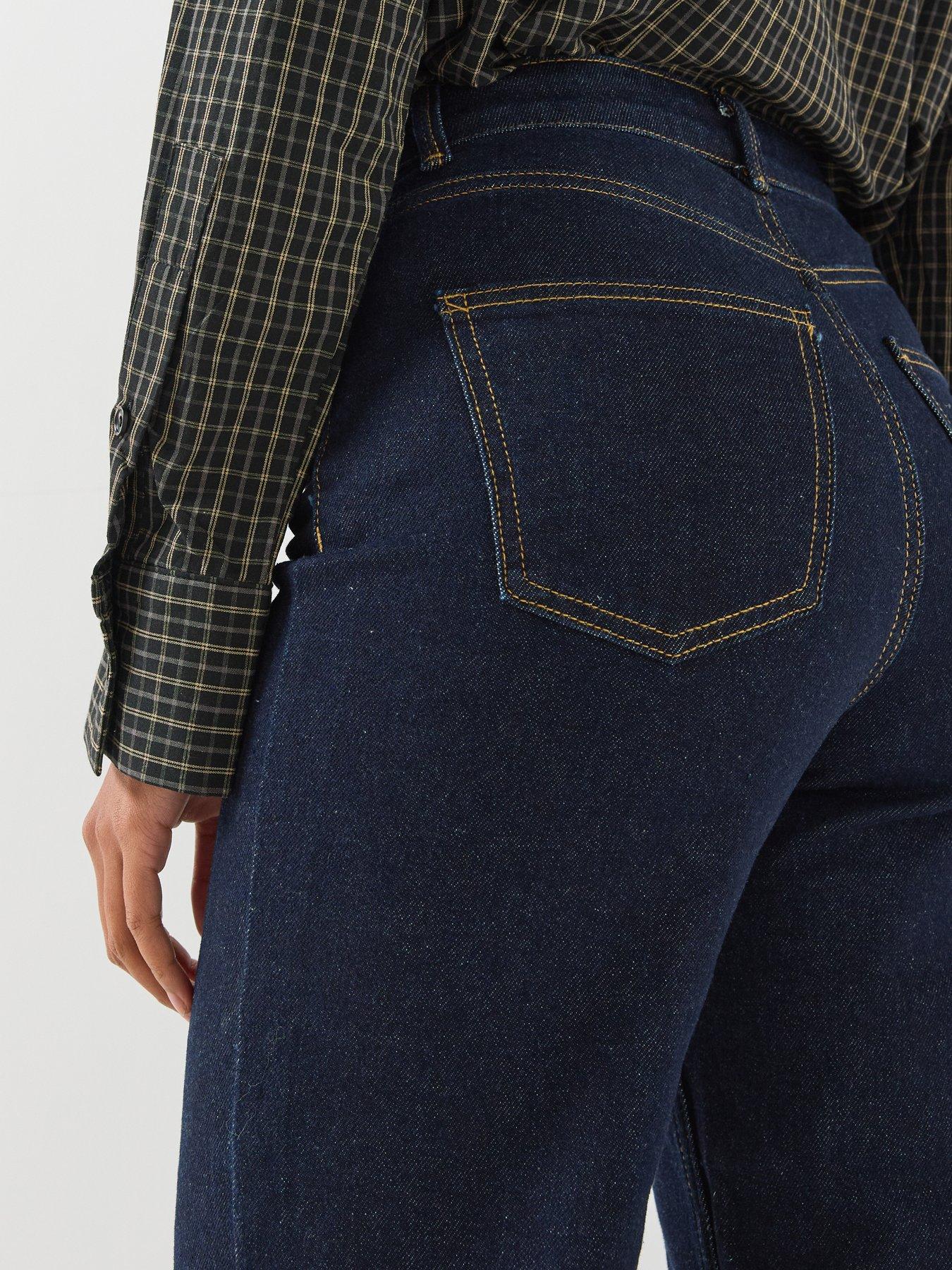 Image 4 of 6 of Only Womens High Waist Wide Leg Comfort Stretch Jeans - Blue