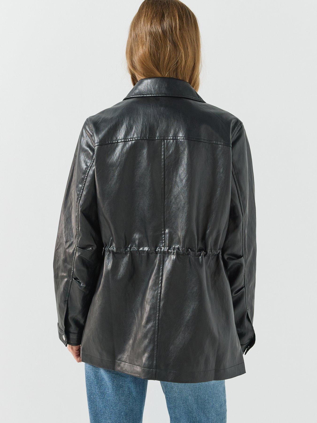 Image 2 of 6 of Only Mini Faux Leather Tie Waist Jacket