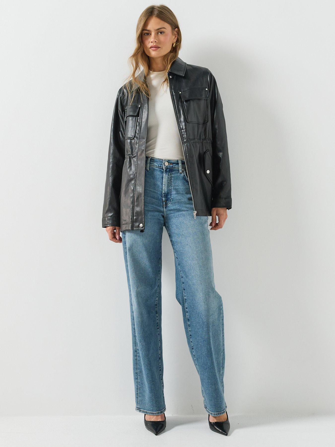 Image 6 of 6 of Only Mini Faux Leather Tie Waist Jacket