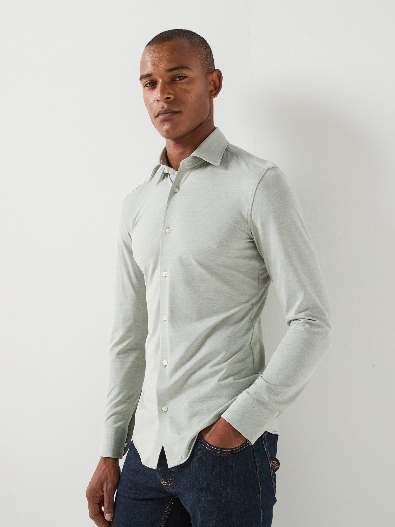 BOSS Boss P-hank-k-261 Performance Stretch Oxford Shirt - Dark Beige