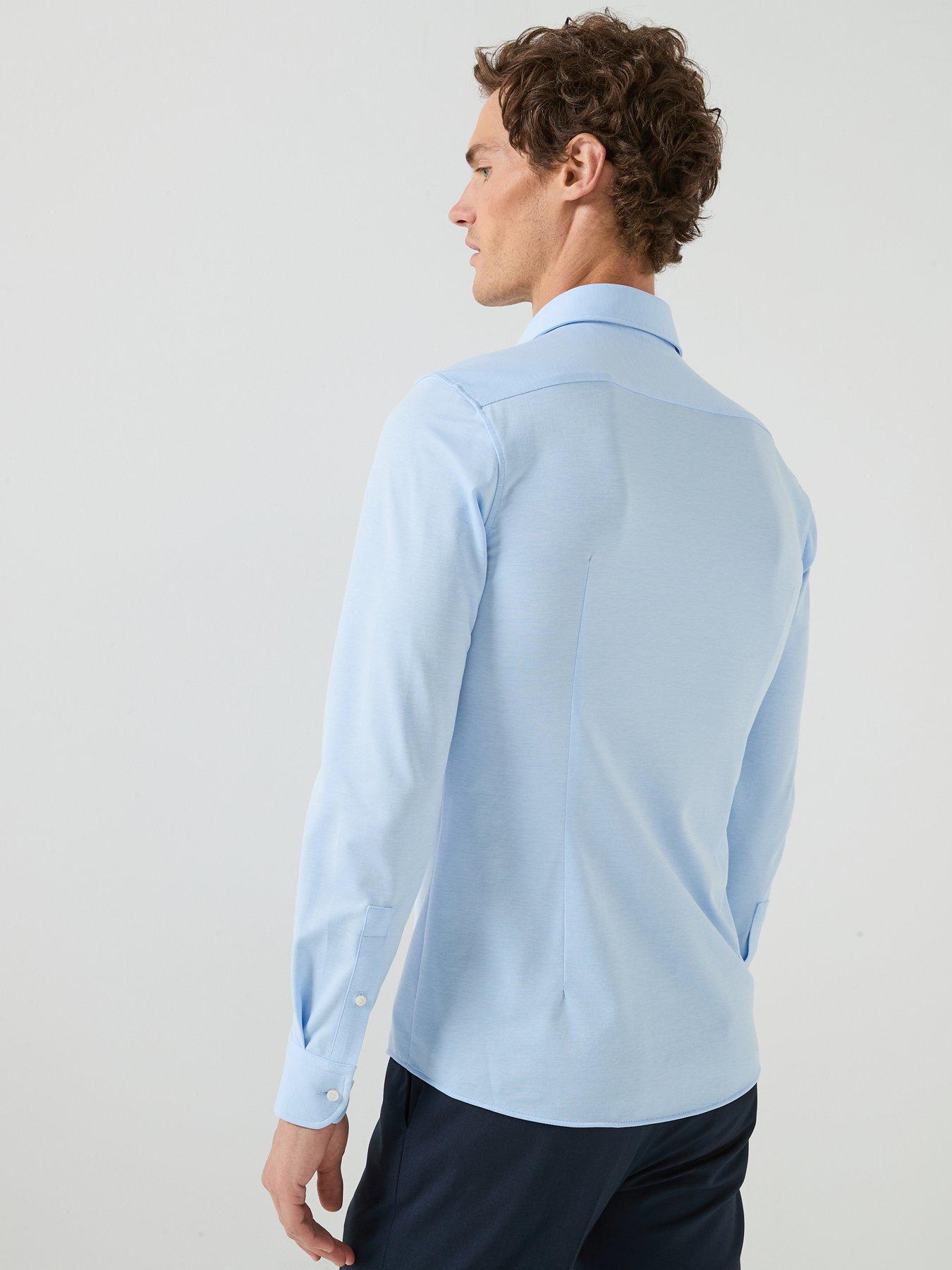 Image 2 of 5 of BOSS P-Hank-K-261 Performance Stretch Oxford Shirt - Light Blue