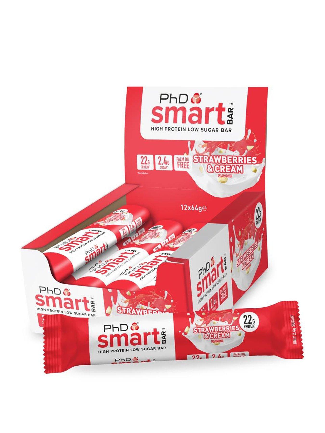 Science in Sport SiS PHD BAR SMART HFSS STRAWB & CREAM 64G EU6 1X12 -White