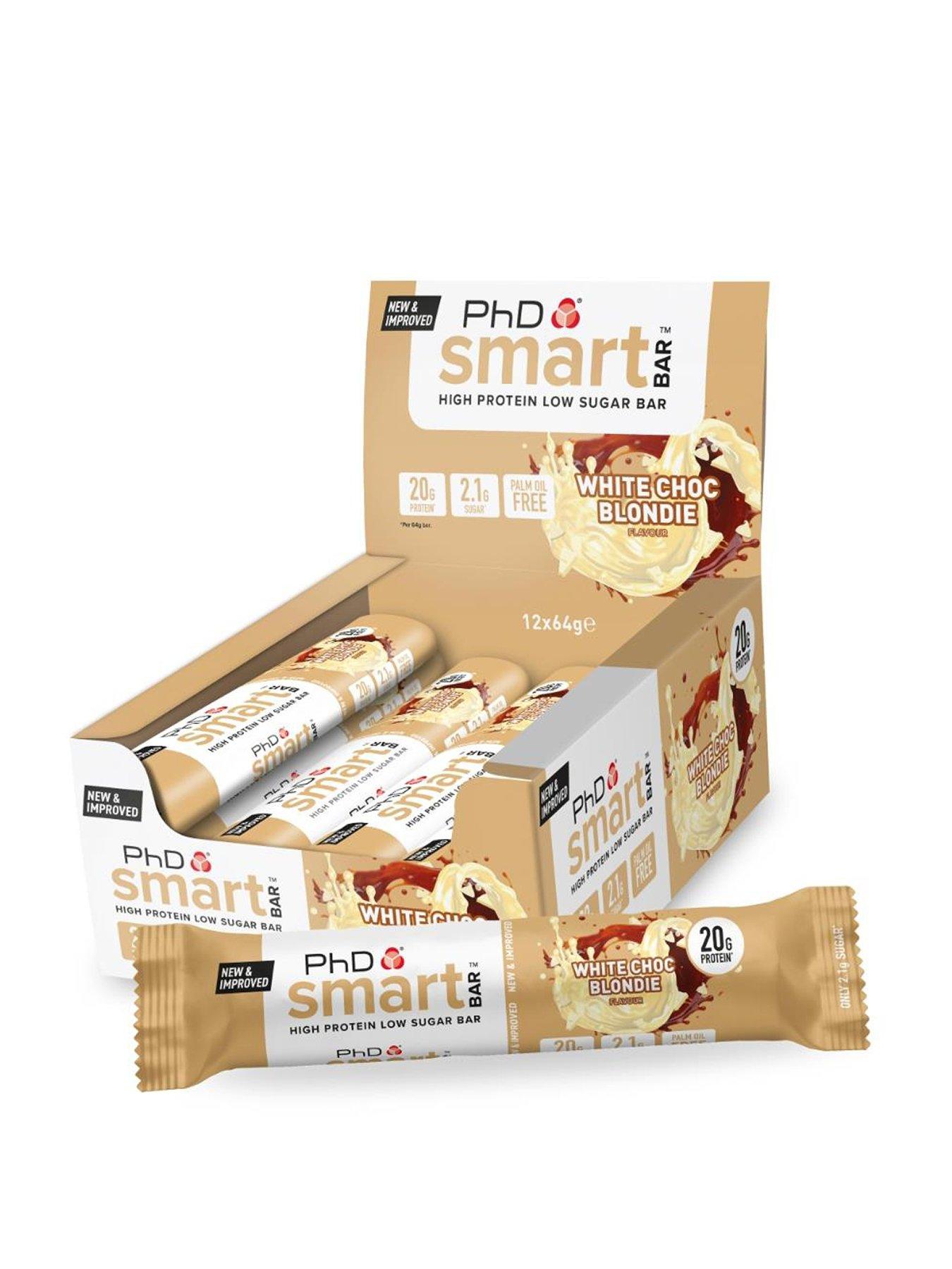 Science in Sport SiS PHD RETAIL BAR SMART HFSS WHITE CHOC BLONDIE 64G EU6 1X12 -White
