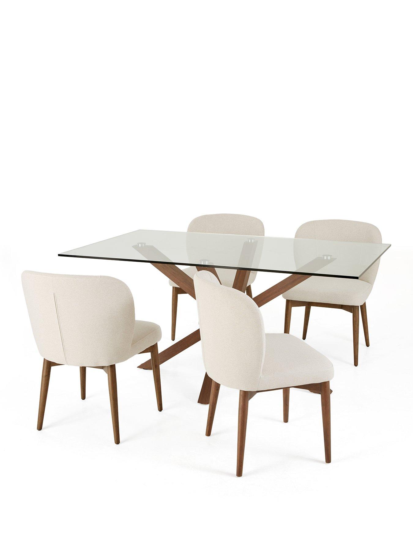 Image 2 of 6 of The Very Collection Rigby Rectangular Dining Table In Walnut With 4 Rigby Dining Chairs - FSC&reg; Certified