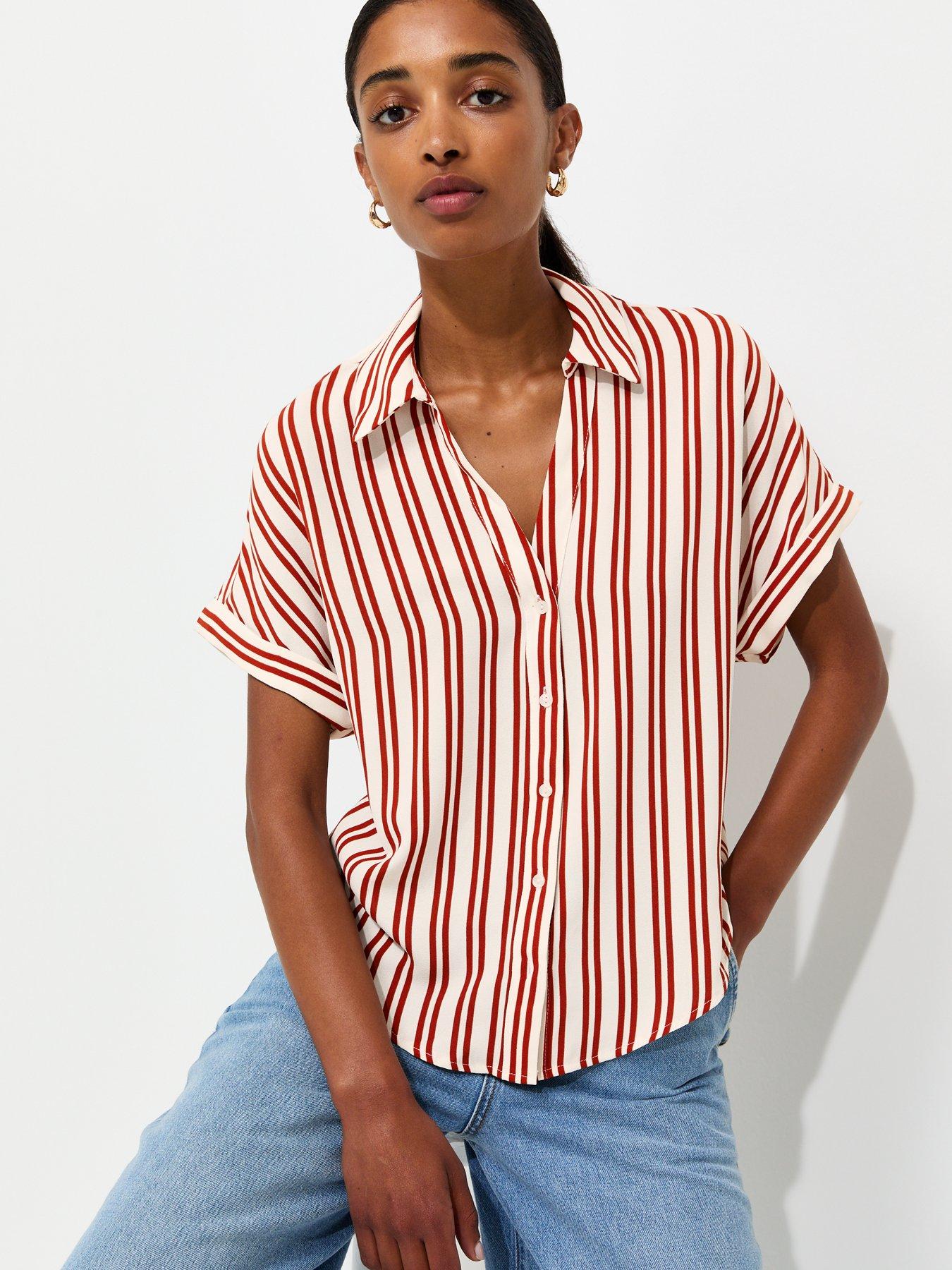 New Look Woven Striped Shirt - Brown