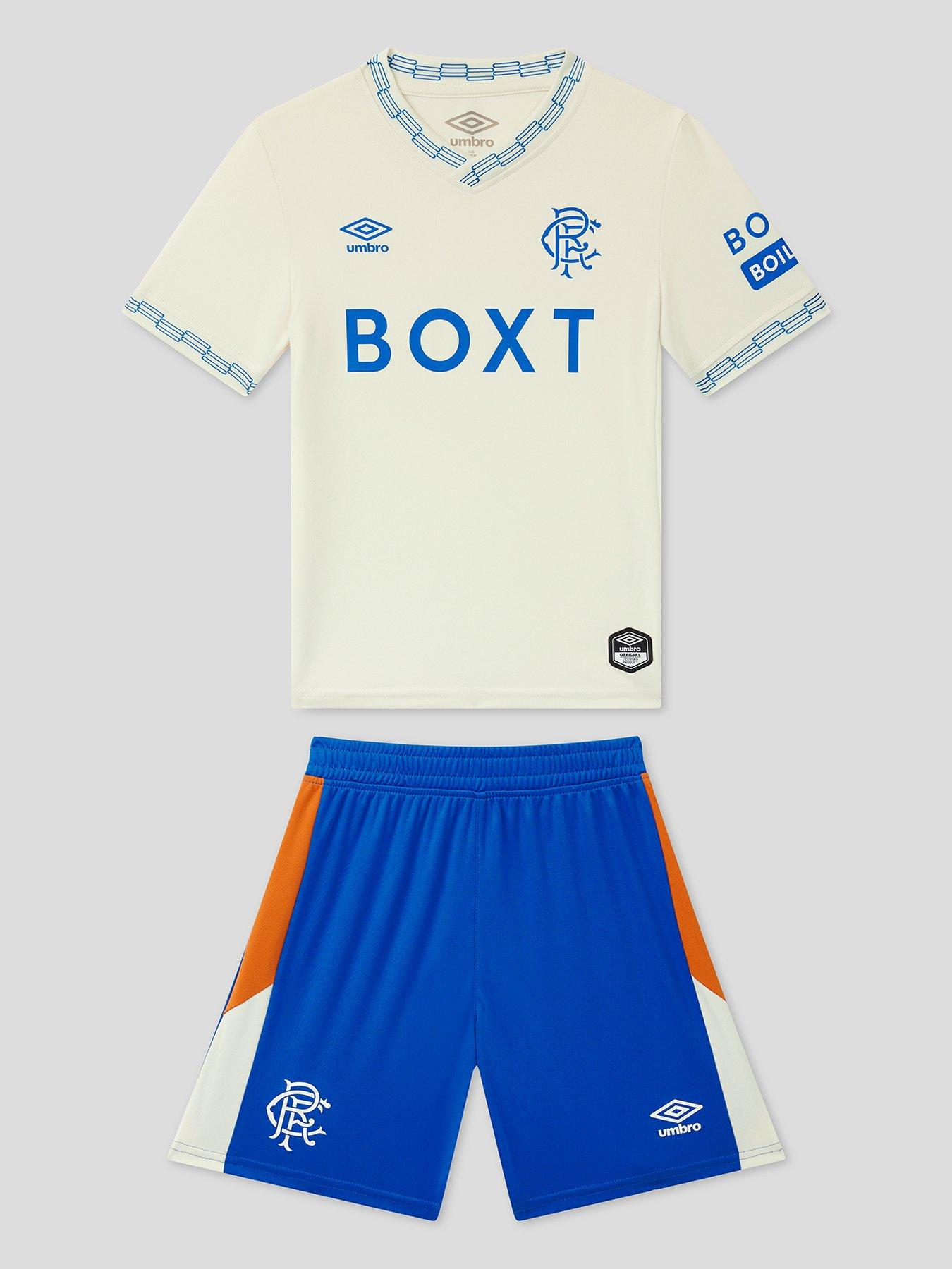 Umbro Rangers Infant 26/27 Away Full Kit - White/Blue