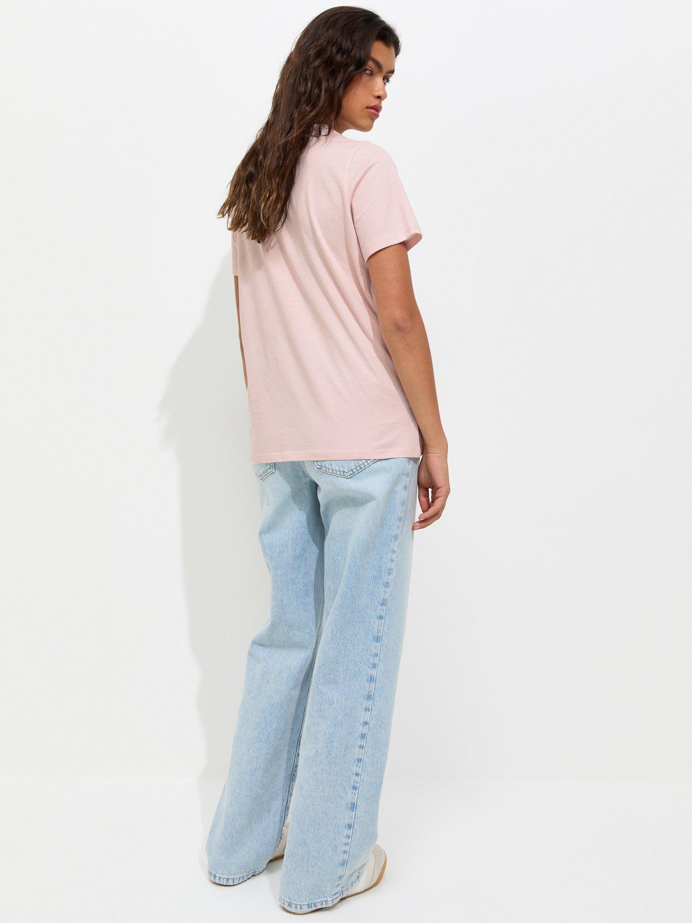 Image 2 of 5 of New Look Premium Cotton Boxy Fit T-Shirt - Pink