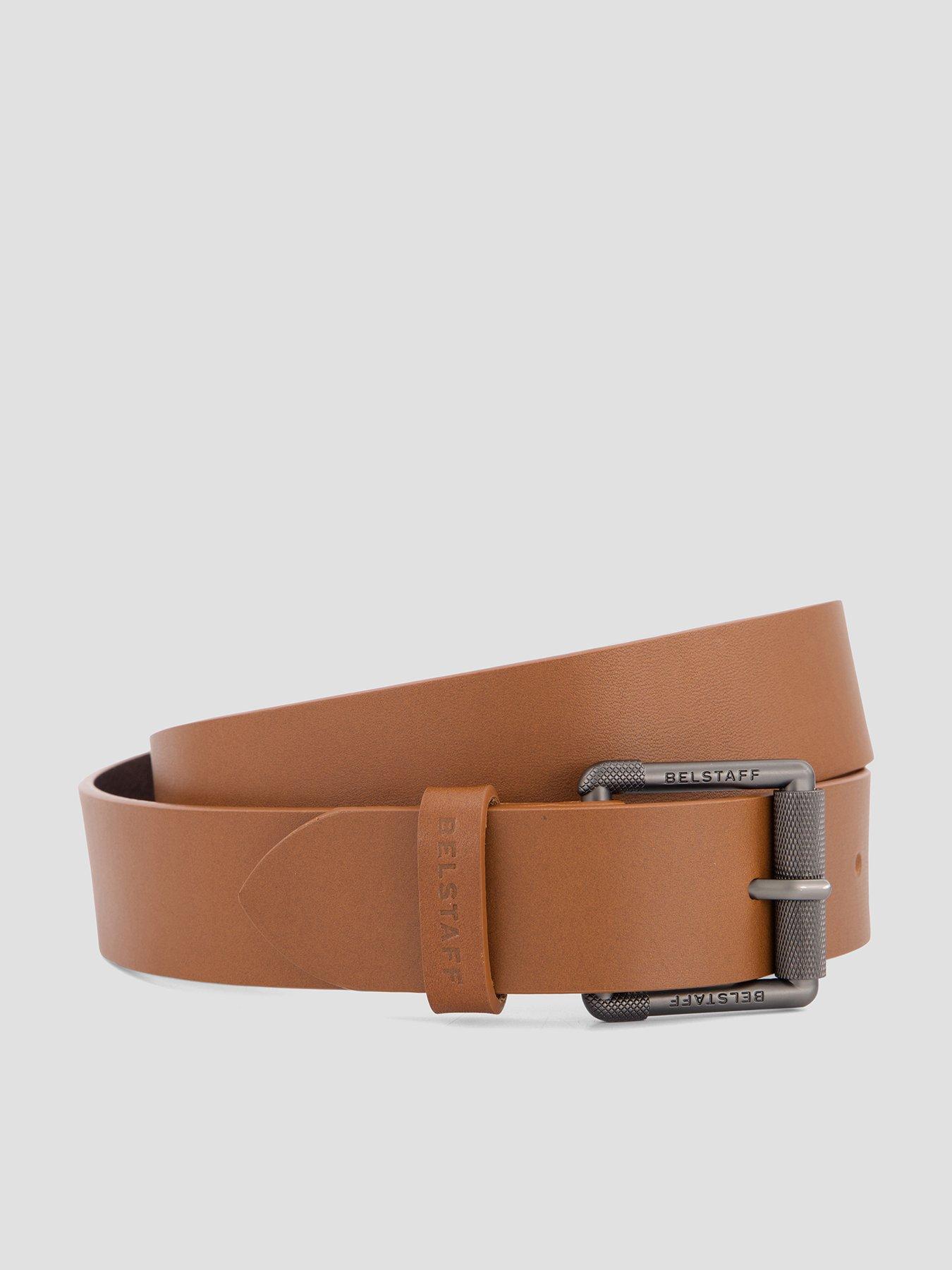 Image 1 of 5 of Belstaff Roller Buckle Leather Belt - Brown